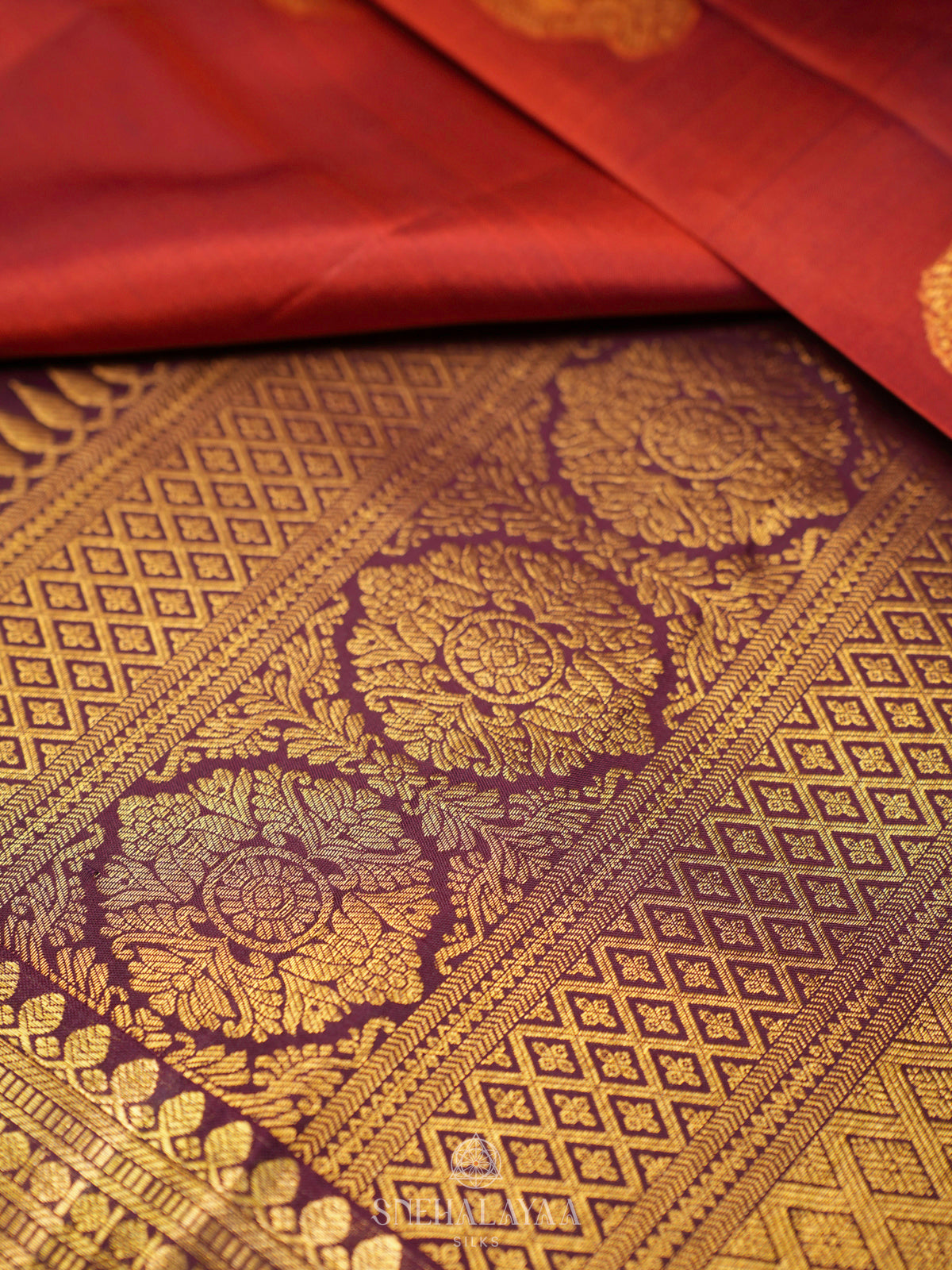 Orange Kanjivaram Silk Saree