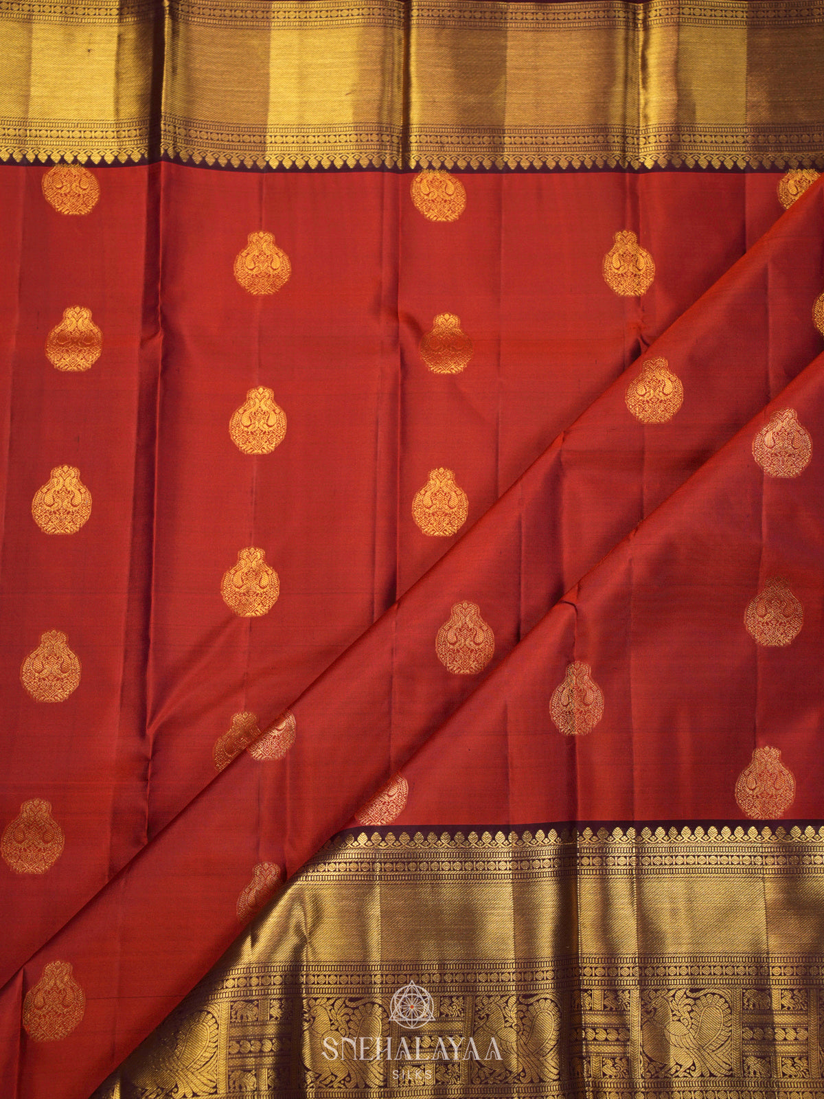 Orange Kanjivaram Silk Saree