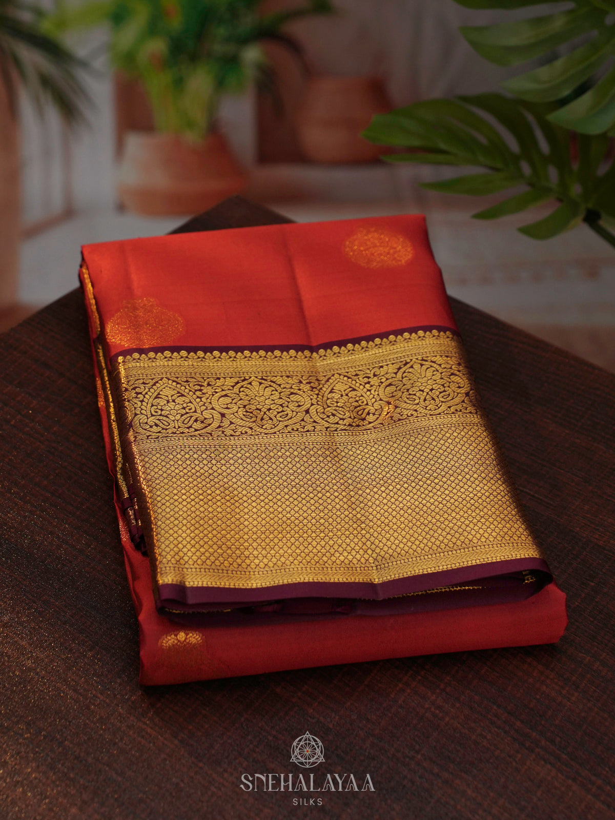 Orange Kanjivaram Silk Saree
