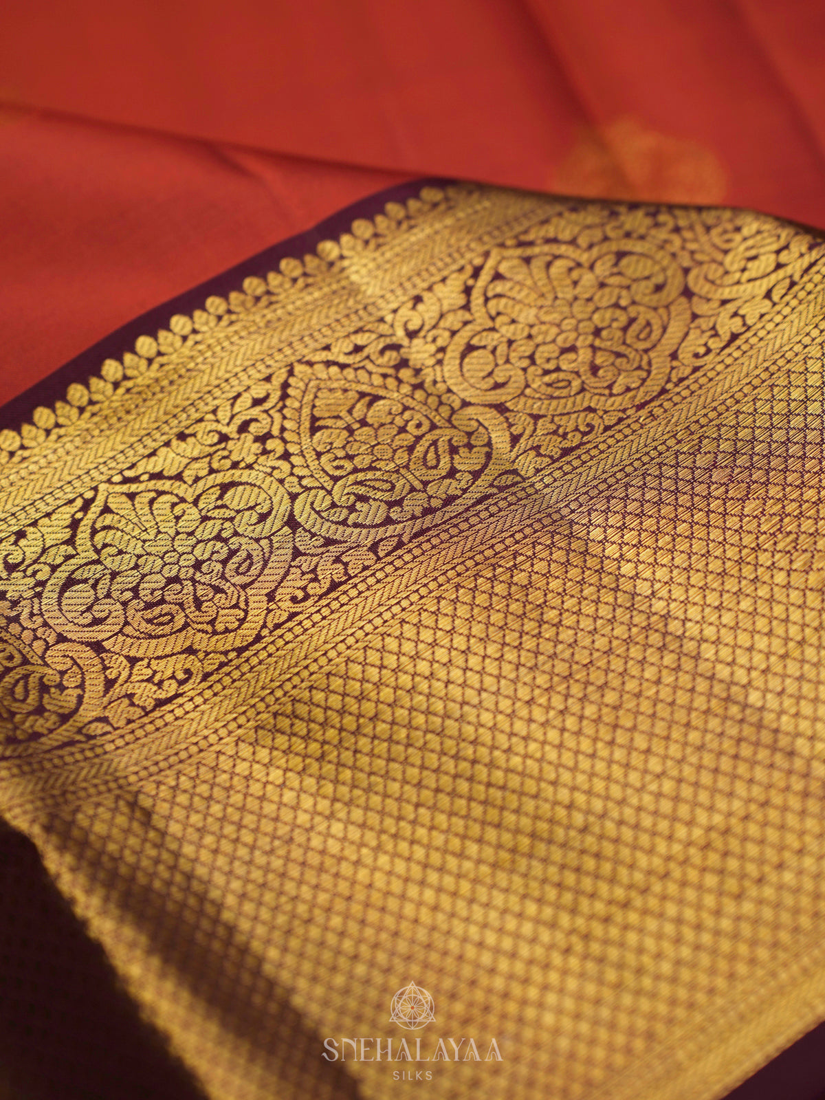 Orange Kanjivaram Silk Saree