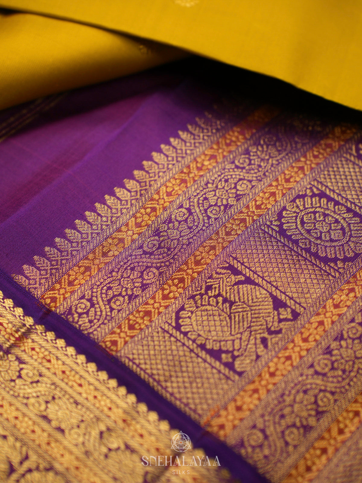 Yellow Kanjivaram Silk Saree