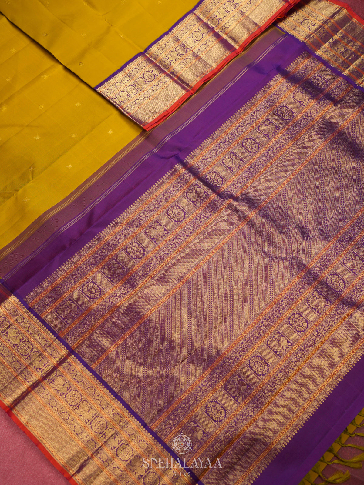 Yellow Kanjivaram Silk Saree