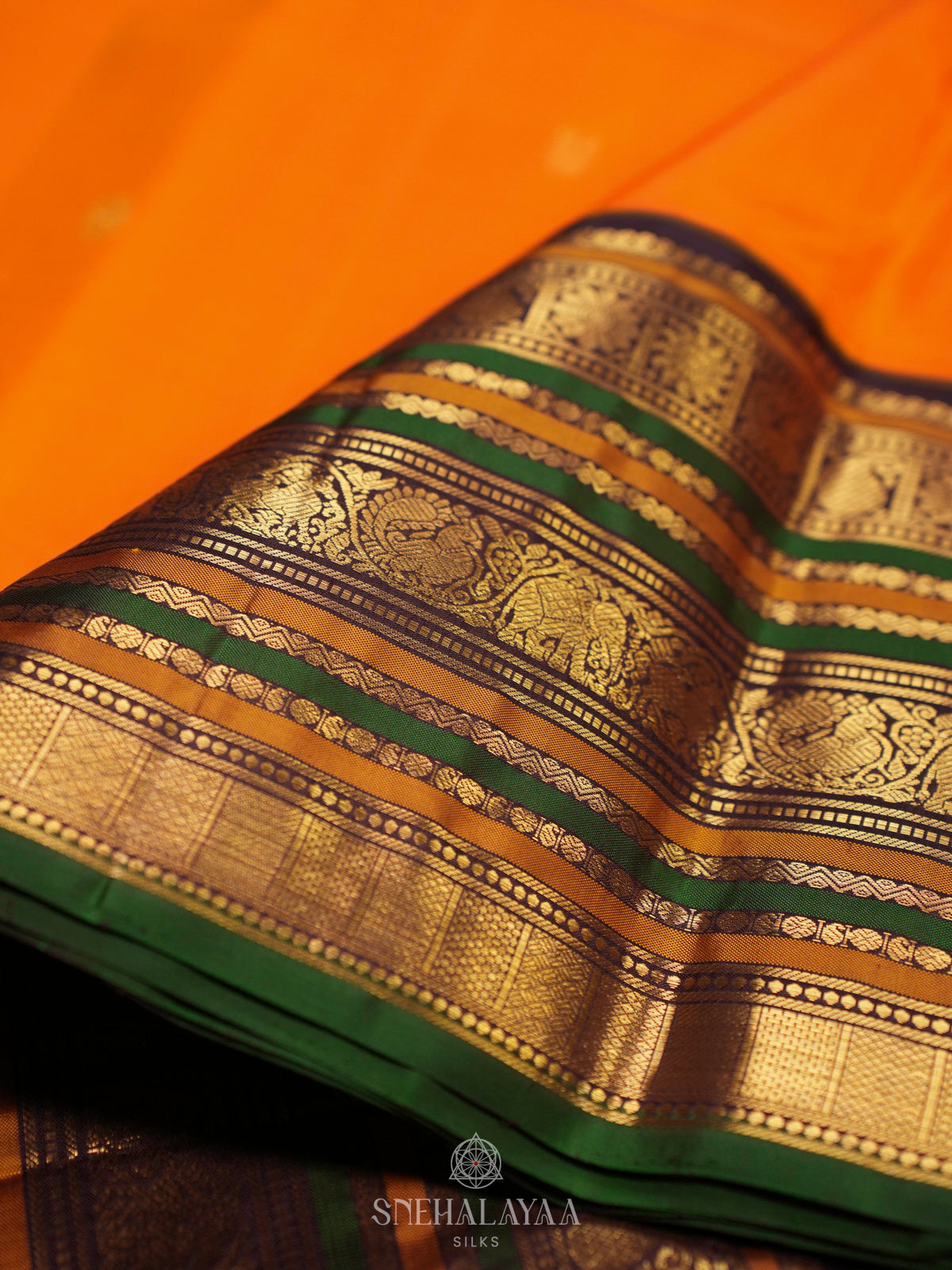 Orange Kanjivaram Silk Saree