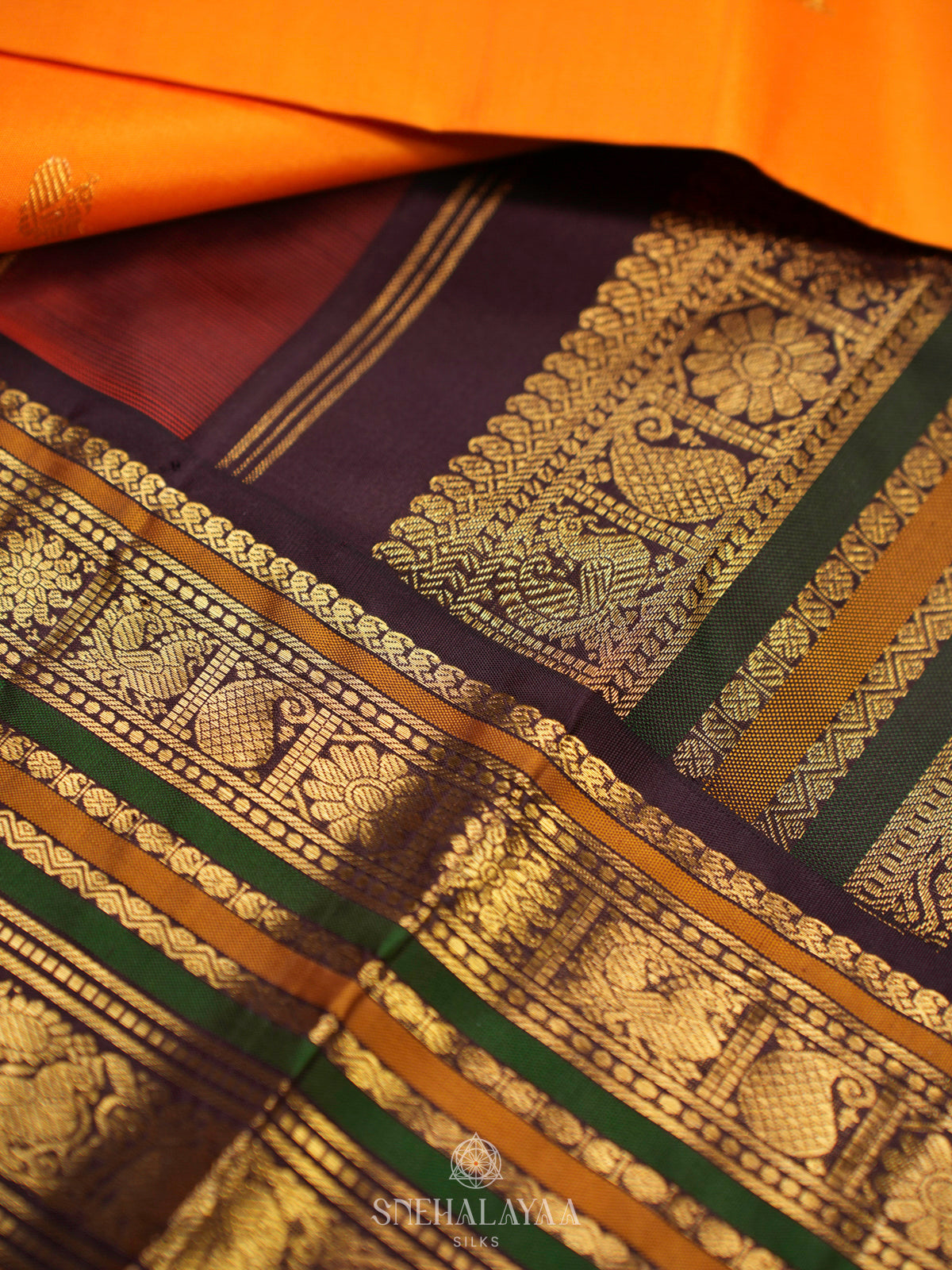 Orange Kanjivaram Silk Saree