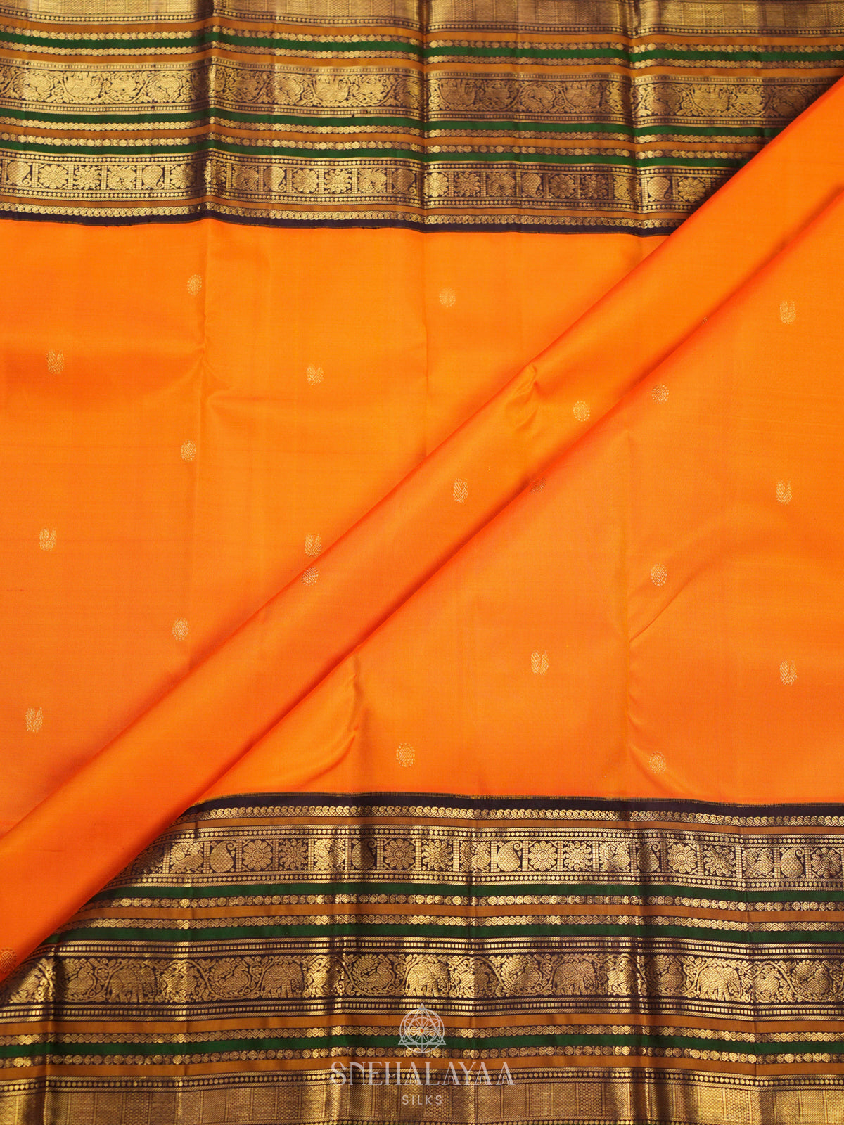 Orange Kanjivaram Silk Saree