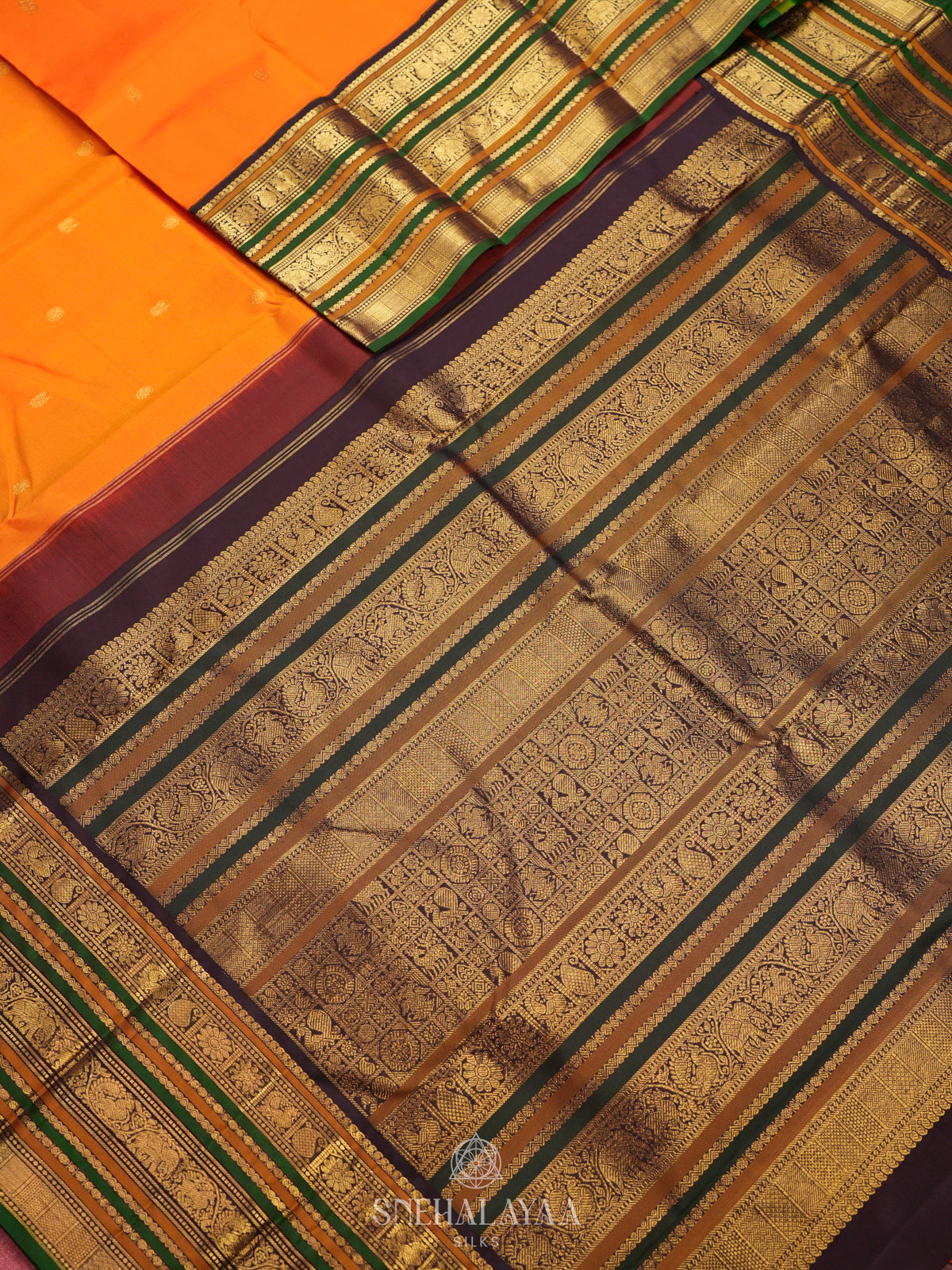 Orange Kanjivaram Silk Saree