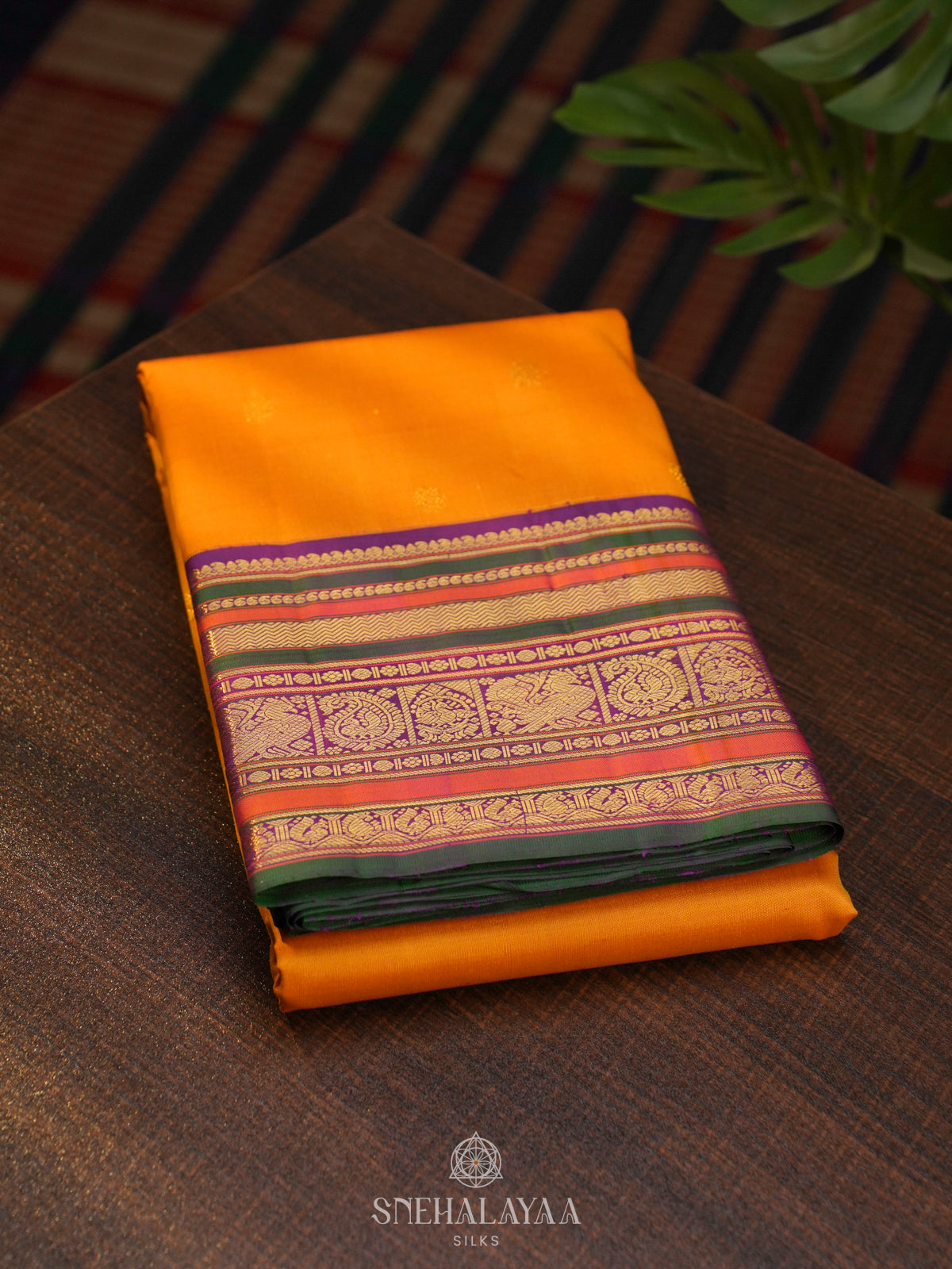 Orange Kanjivaram Silk Saree