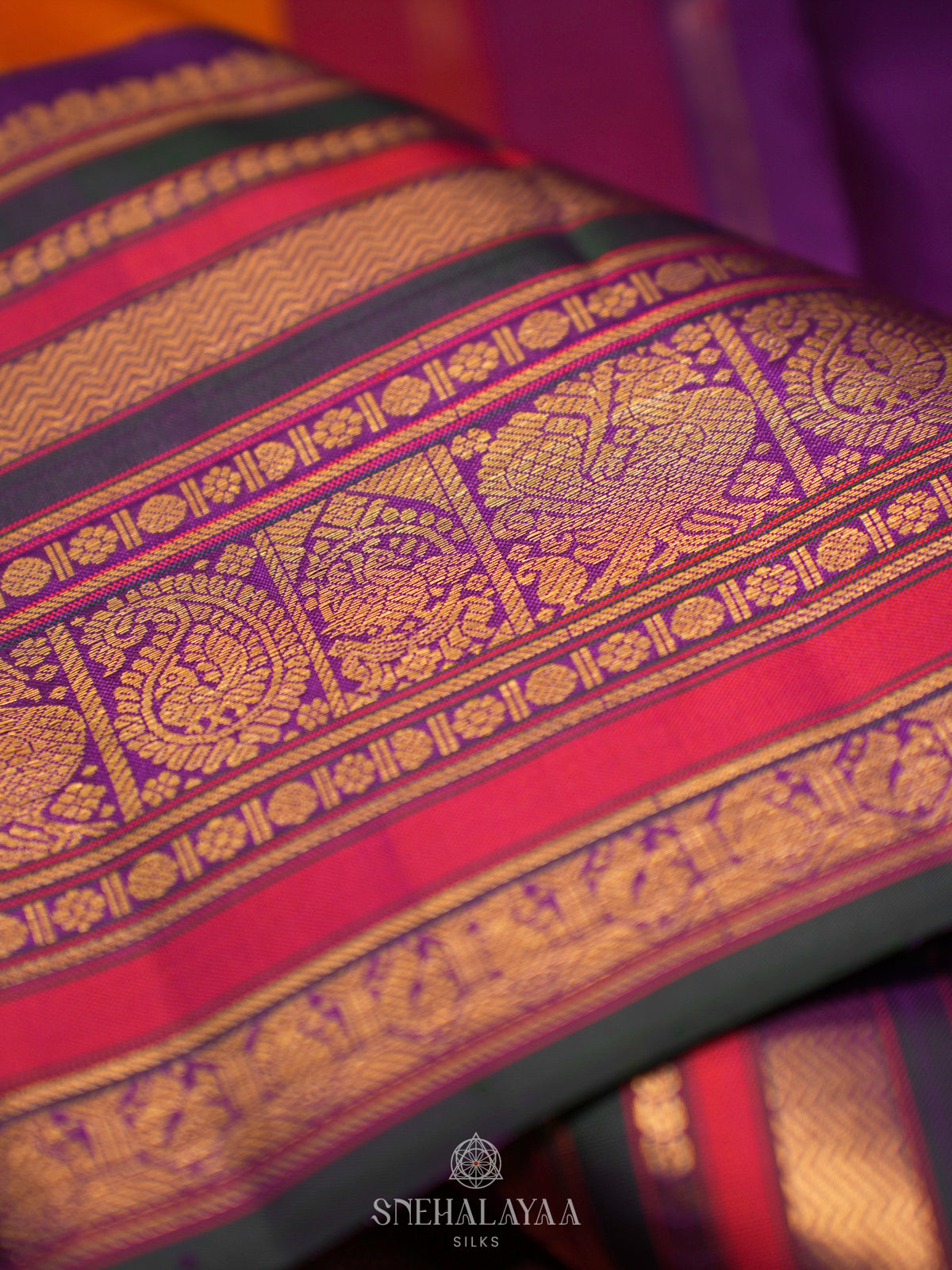 Orange Kanjivaram Silk Saree