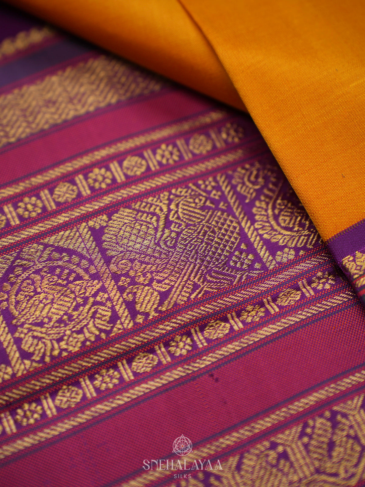 Orange Kanjivaram Silk Saree