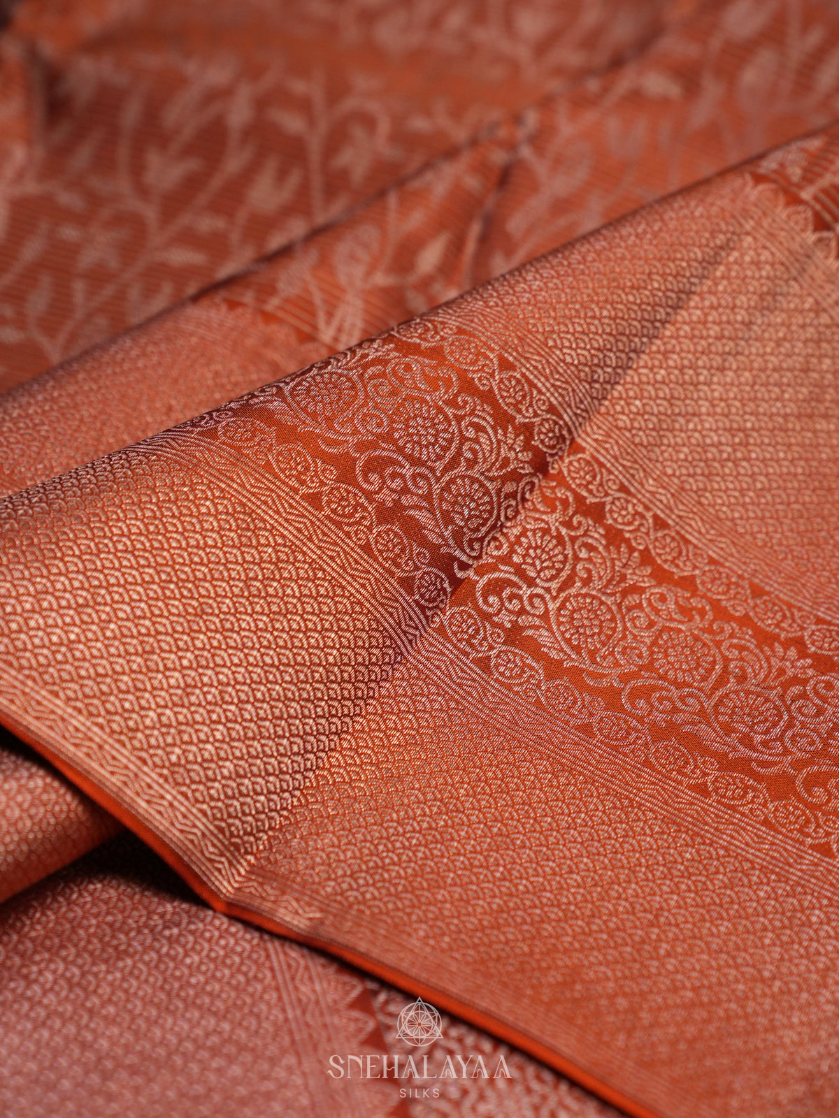 Orange Kanjivaram Silk Saree