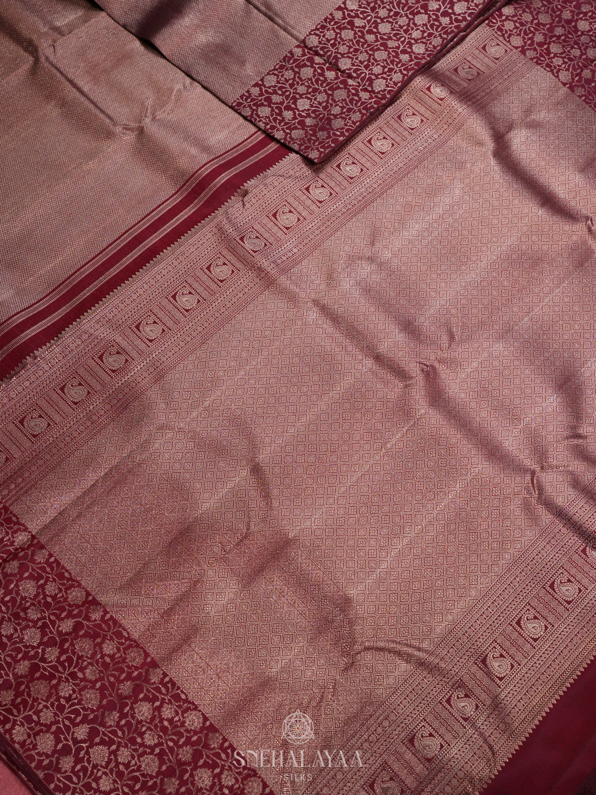Rose Pink Kanjivaram Silk Saree