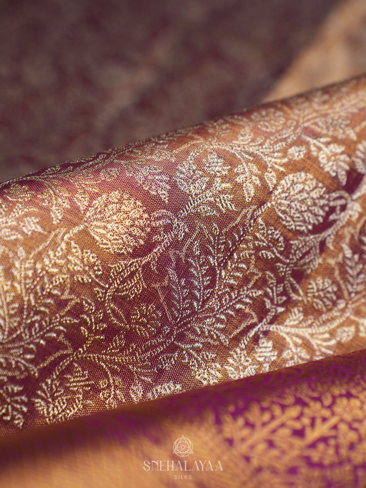 Golden Kanjivaram Silk Saree