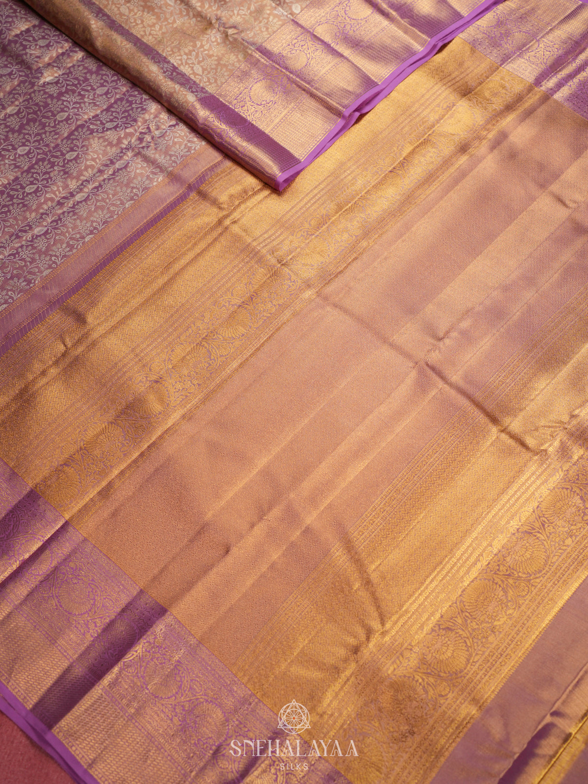 Mauve Pink Kanjivaram Silk Saree