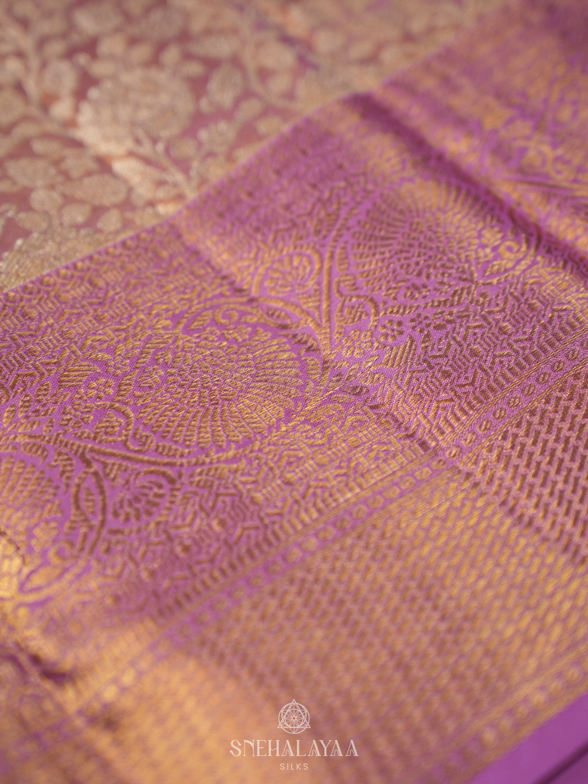 Mauve Pink Kanjivaram Silk Saree