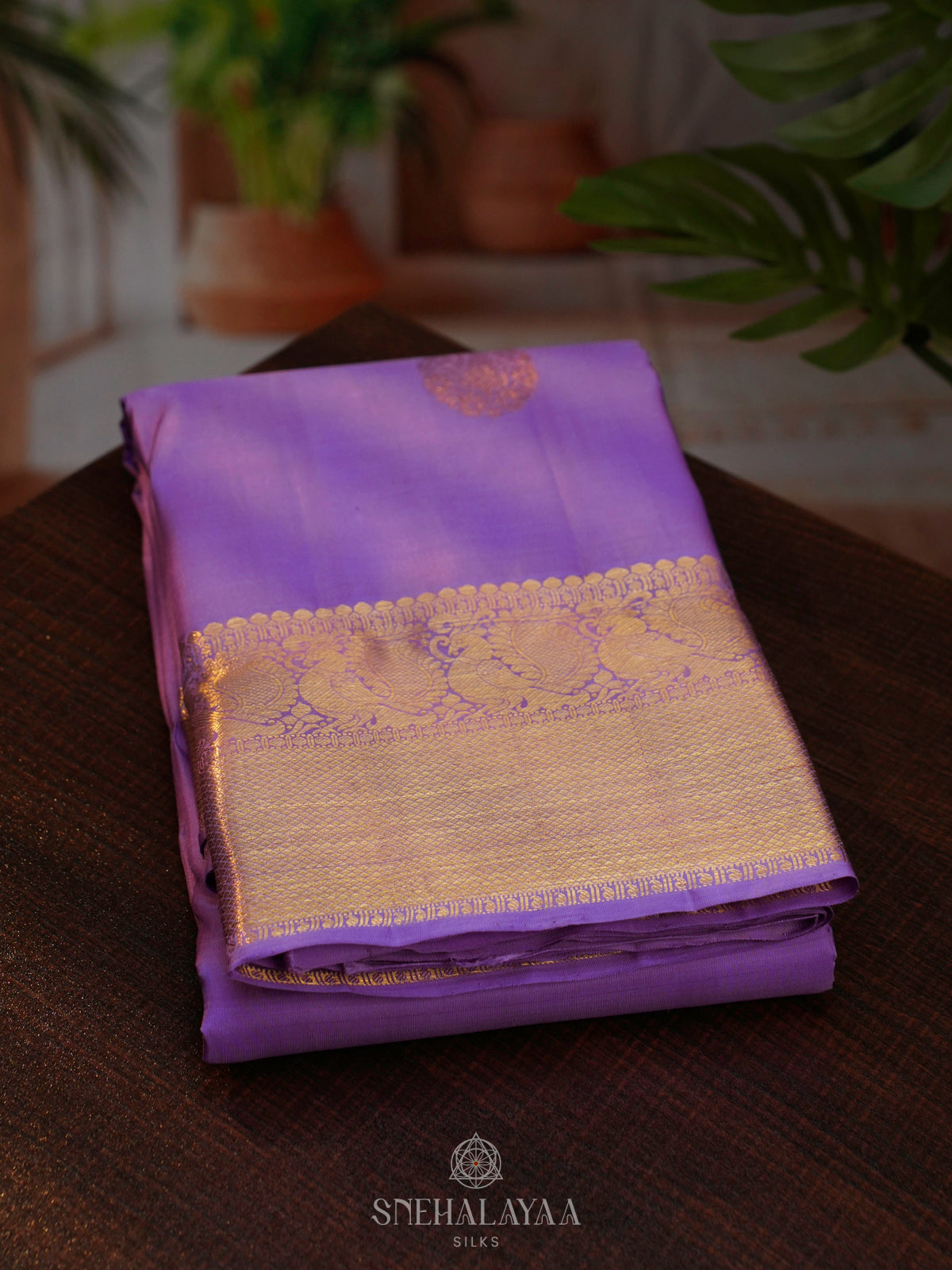 Lilac Kanjivaram Silk Saree