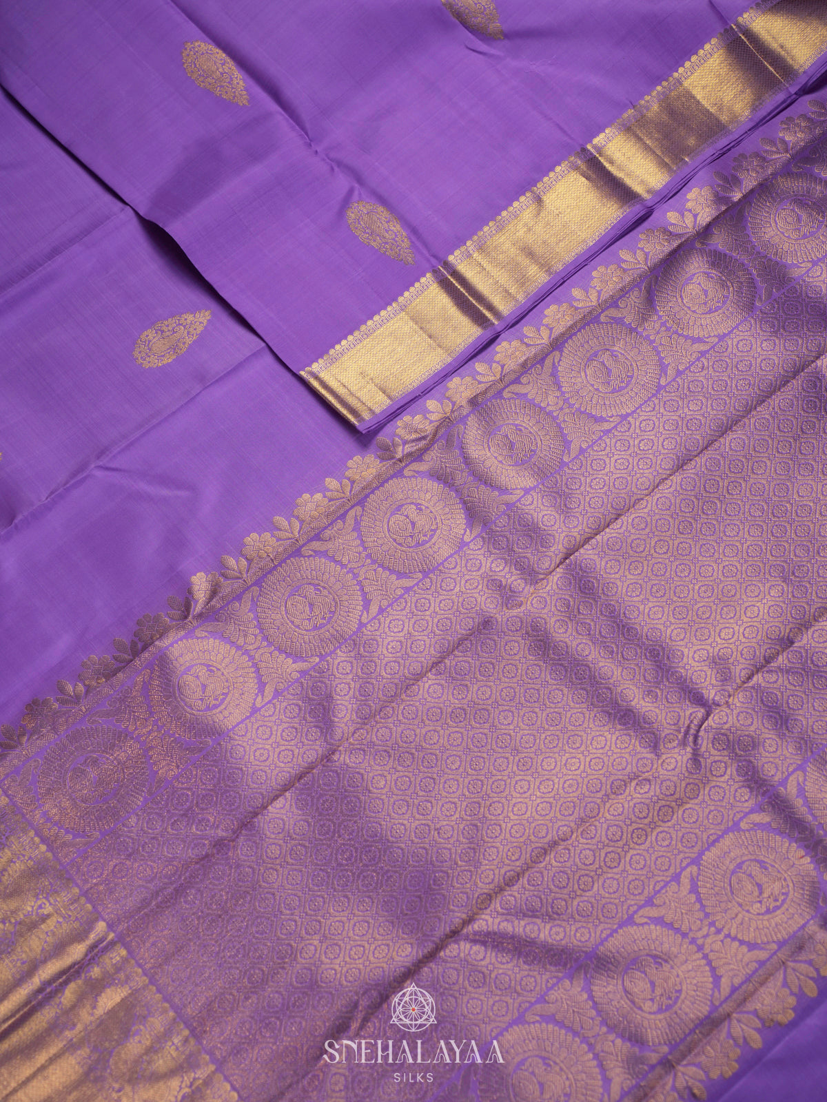 Lilac Kanjivaram Silk Saree