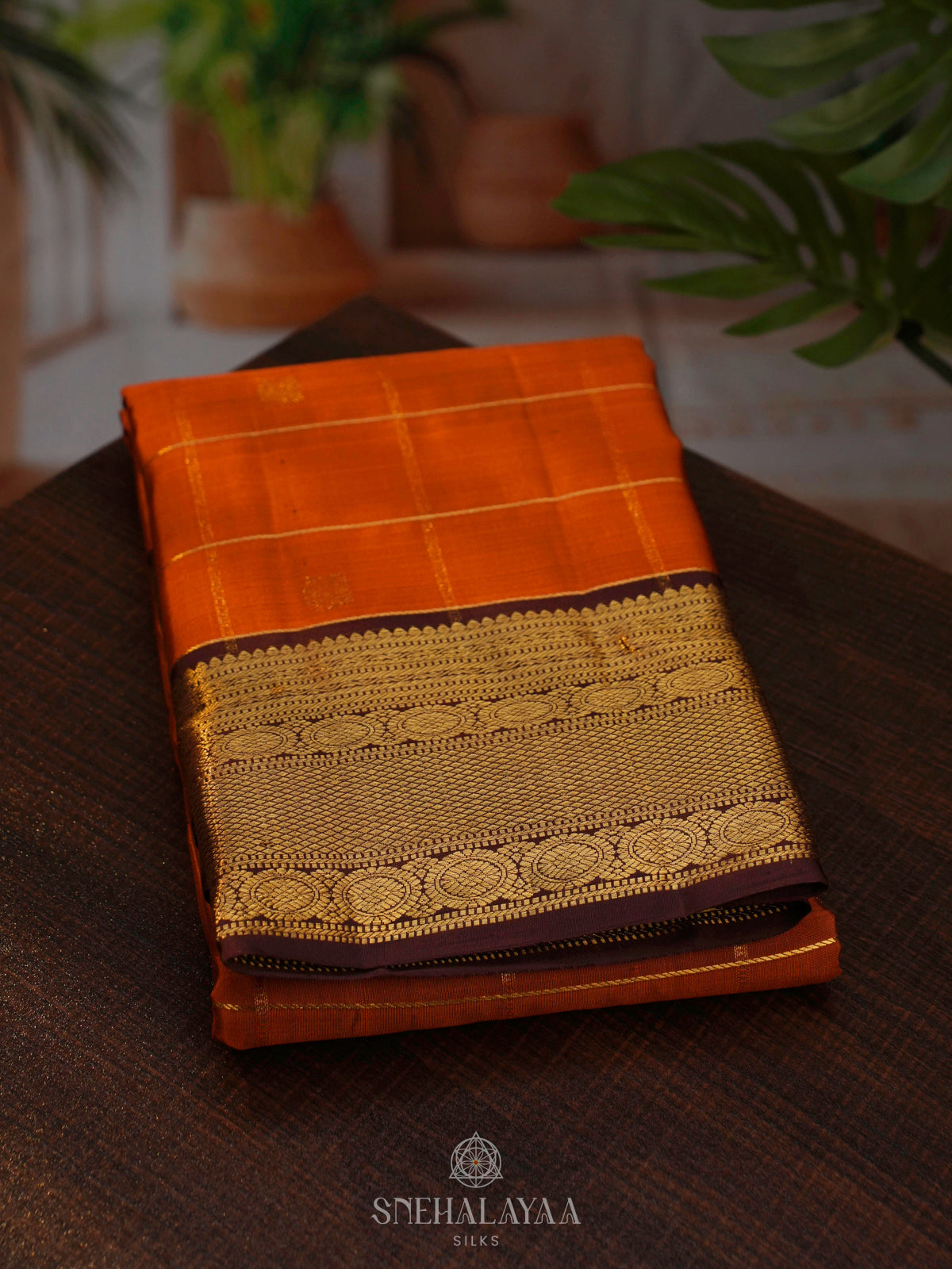 Orange Kanjivaram Silk Saree