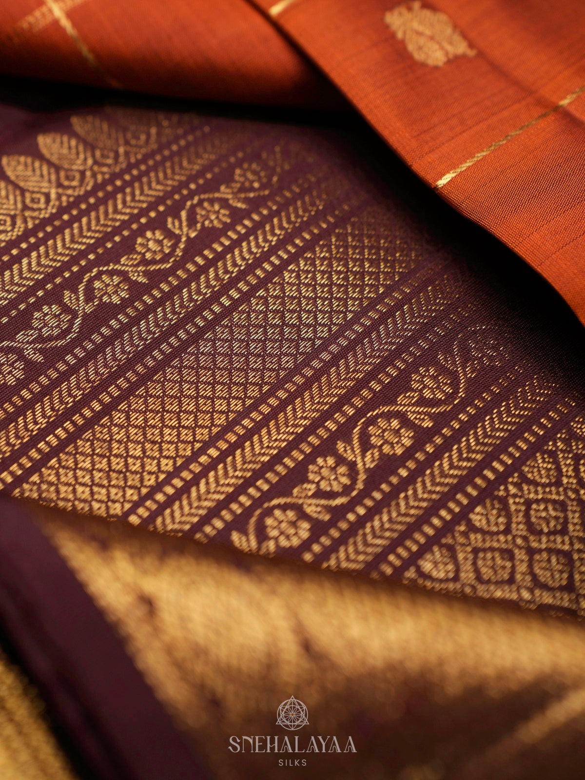 Orange Kanjivaram Silk Saree