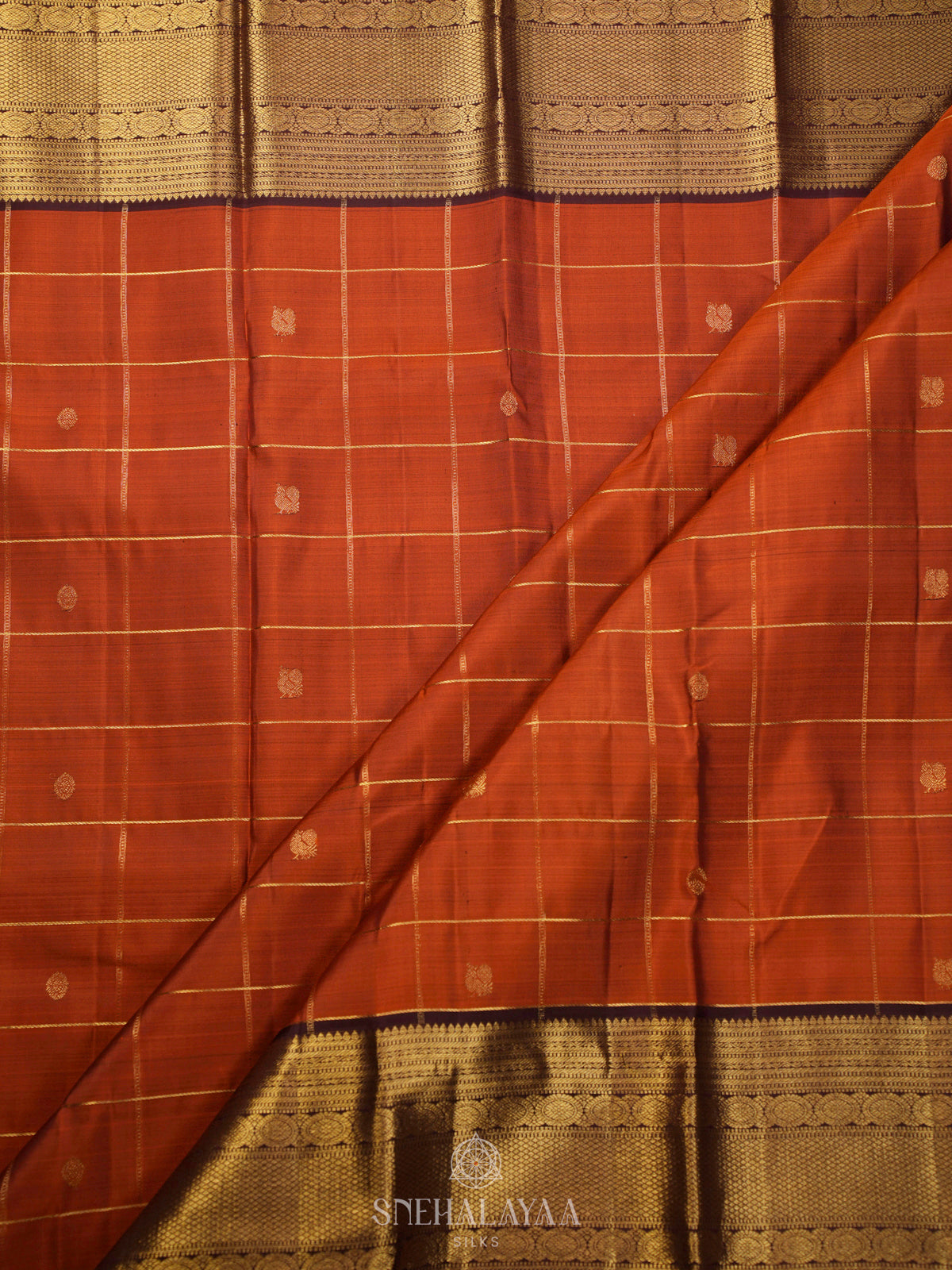 Orange Kanjivaram Silk Saree
