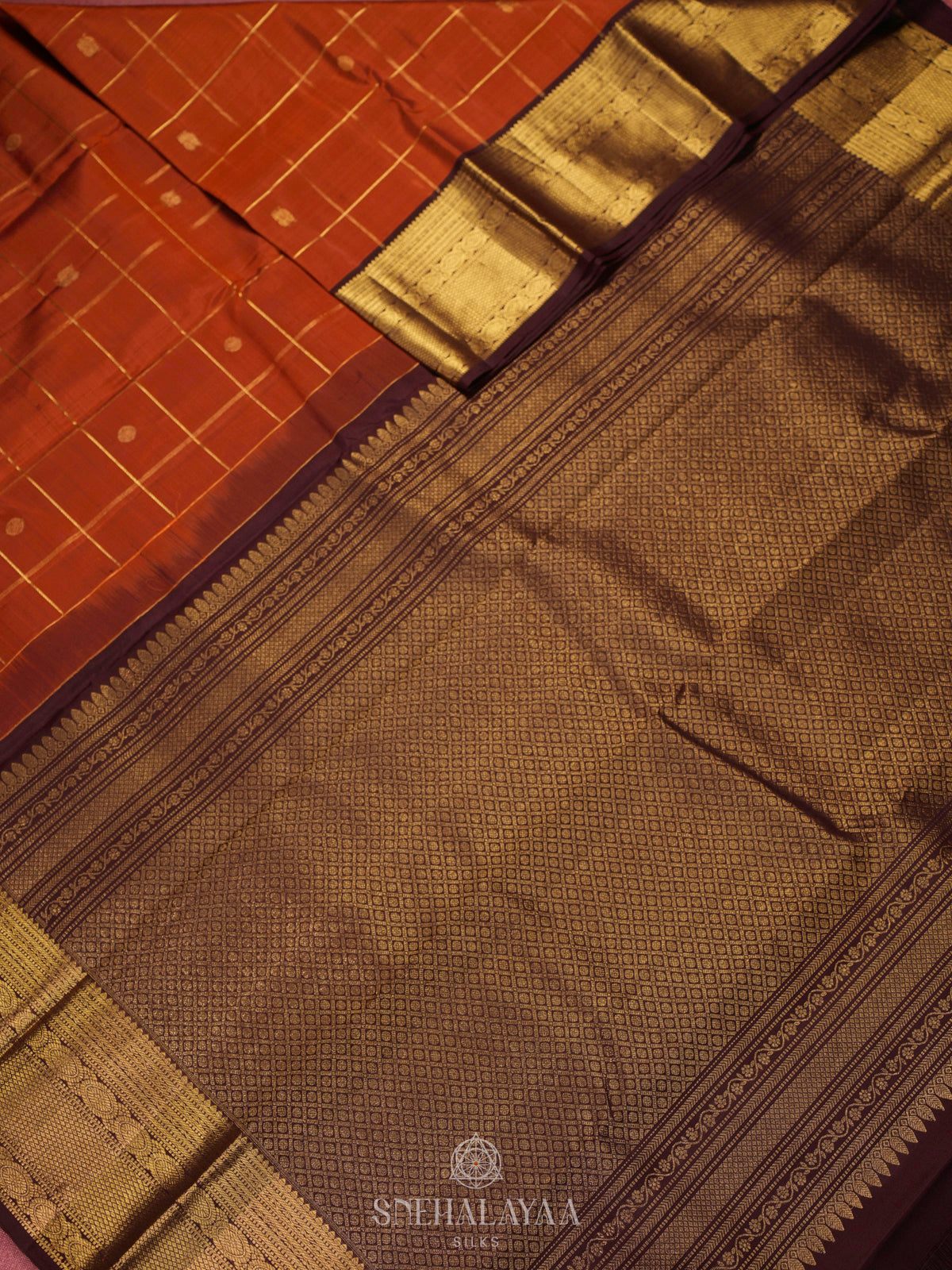 Orange Kanjivaram Silk Saree