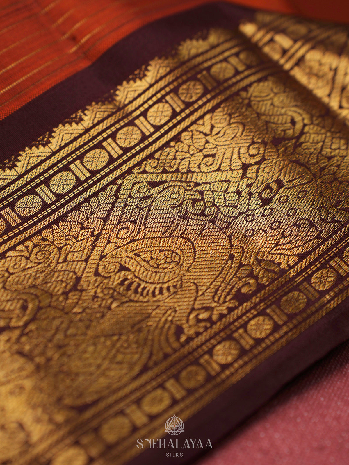 Orange Kanjivaram Silk Saree
