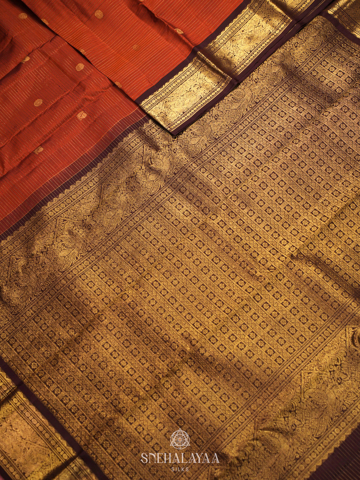 Orange Kanjivaram Silk Saree
