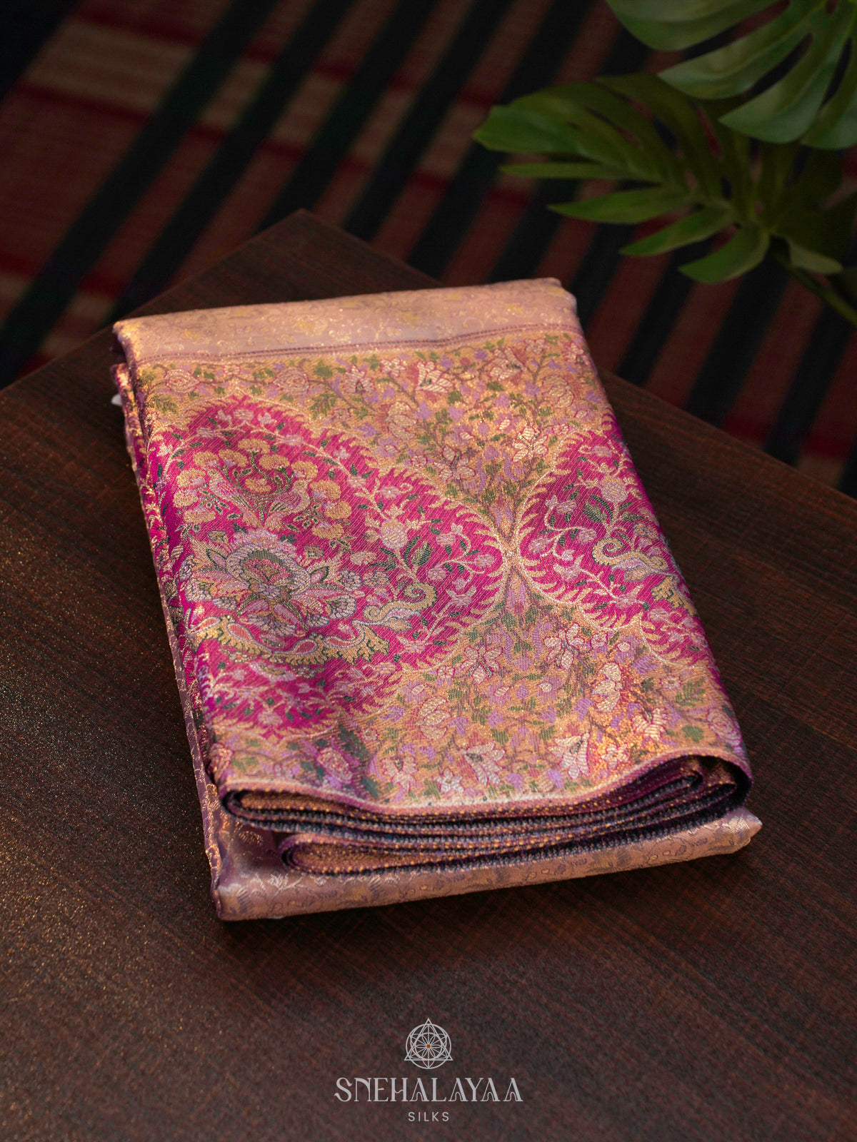Dusty Rose Kanjivaram Silk Saree