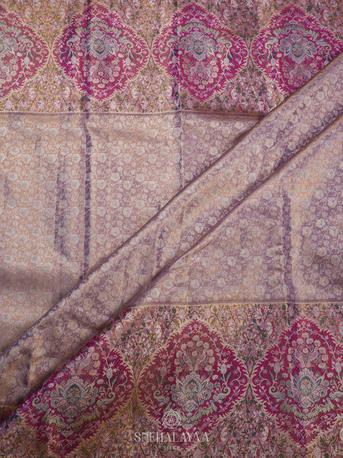 Dusty Rose Kanjivaram Silk Saree