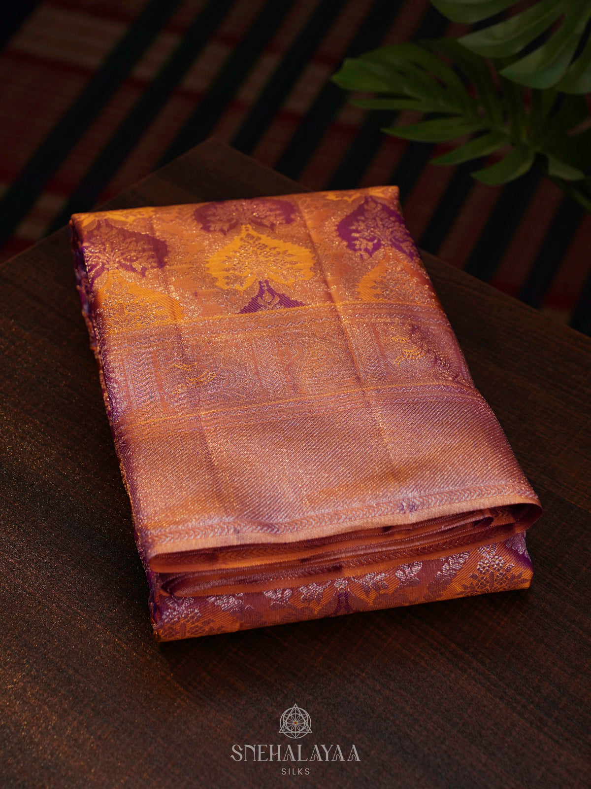 Golden Kanjivaram Silk Saree
