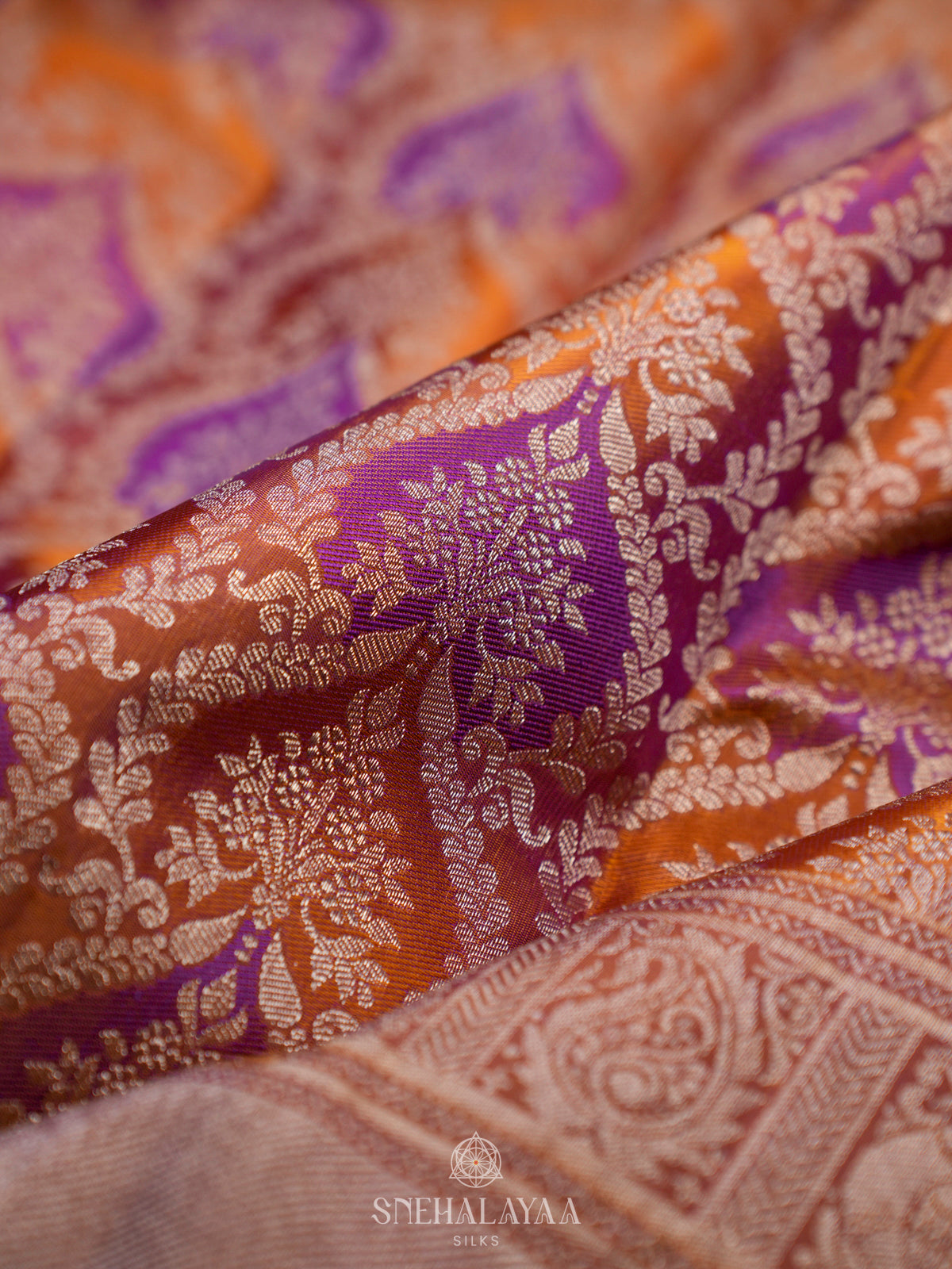 Golden Kanjivaram Silk Saree