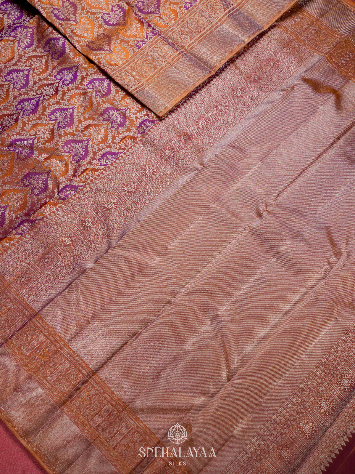 Golden Kanjivaram Silk Saree