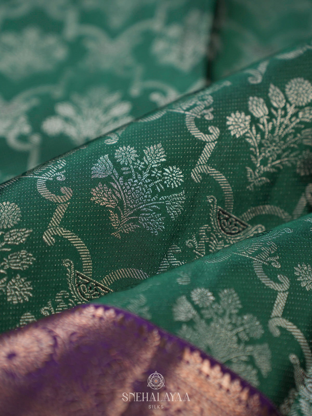 Forest Green Kanjivaram Silk Saree