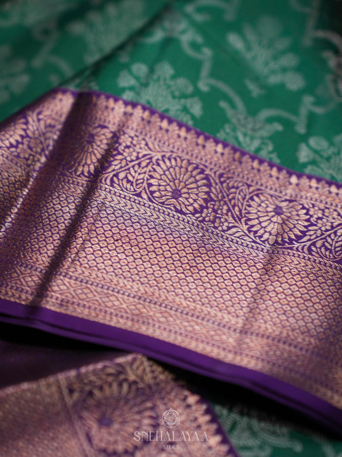 Forest Green Kanjivaram Silk Saree