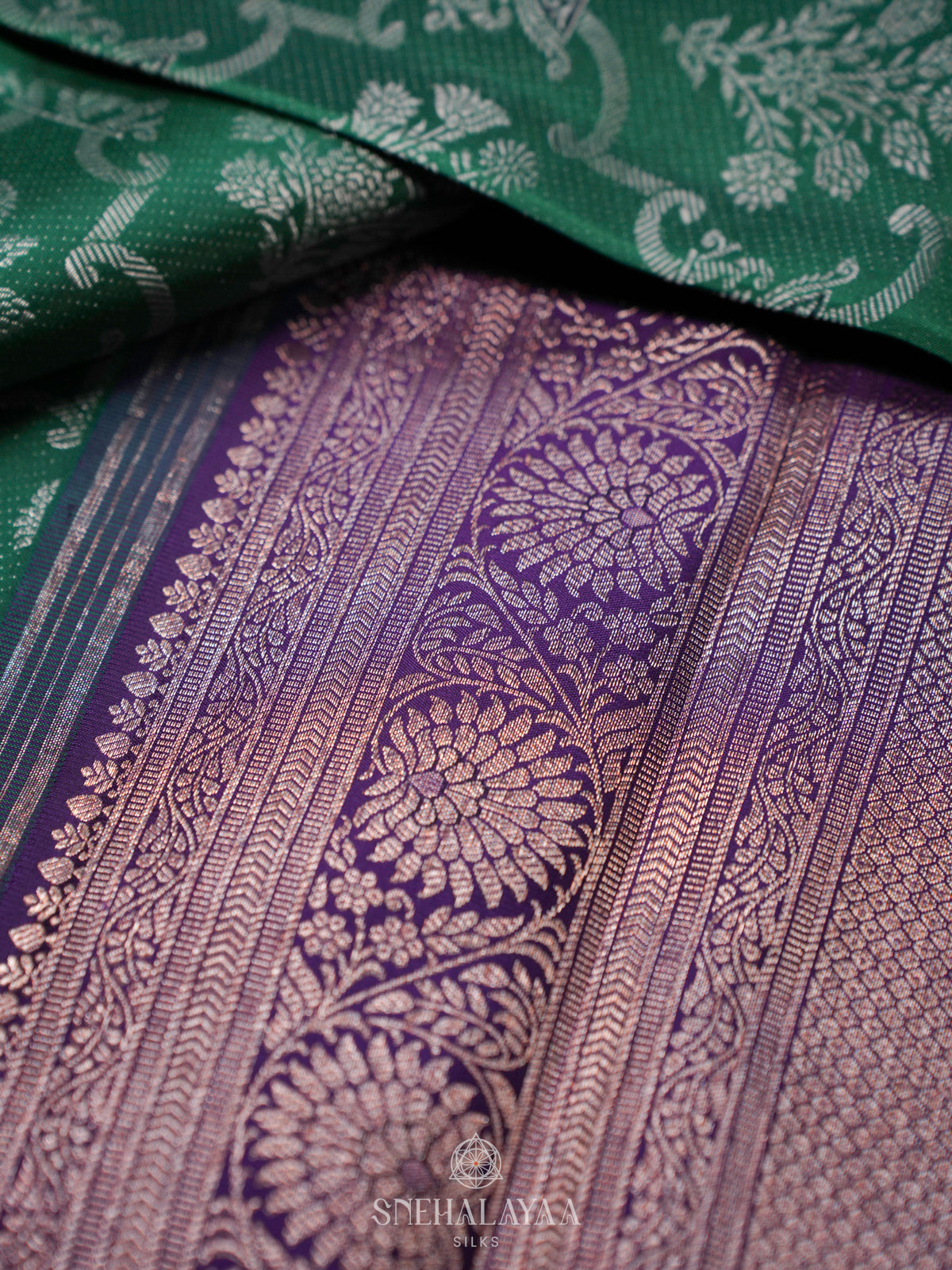 Forest Green Kanjivaram Silk Saree