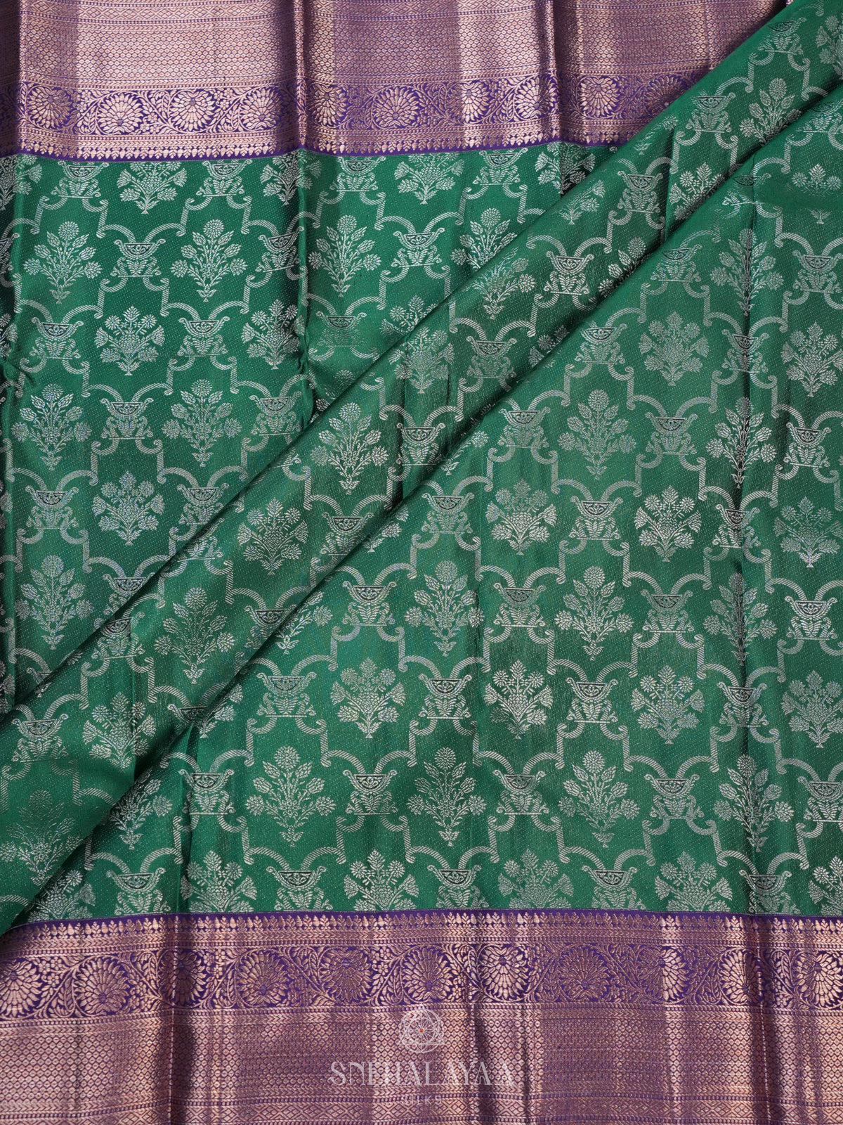 Forest Green Kanjivaram Silk Saree