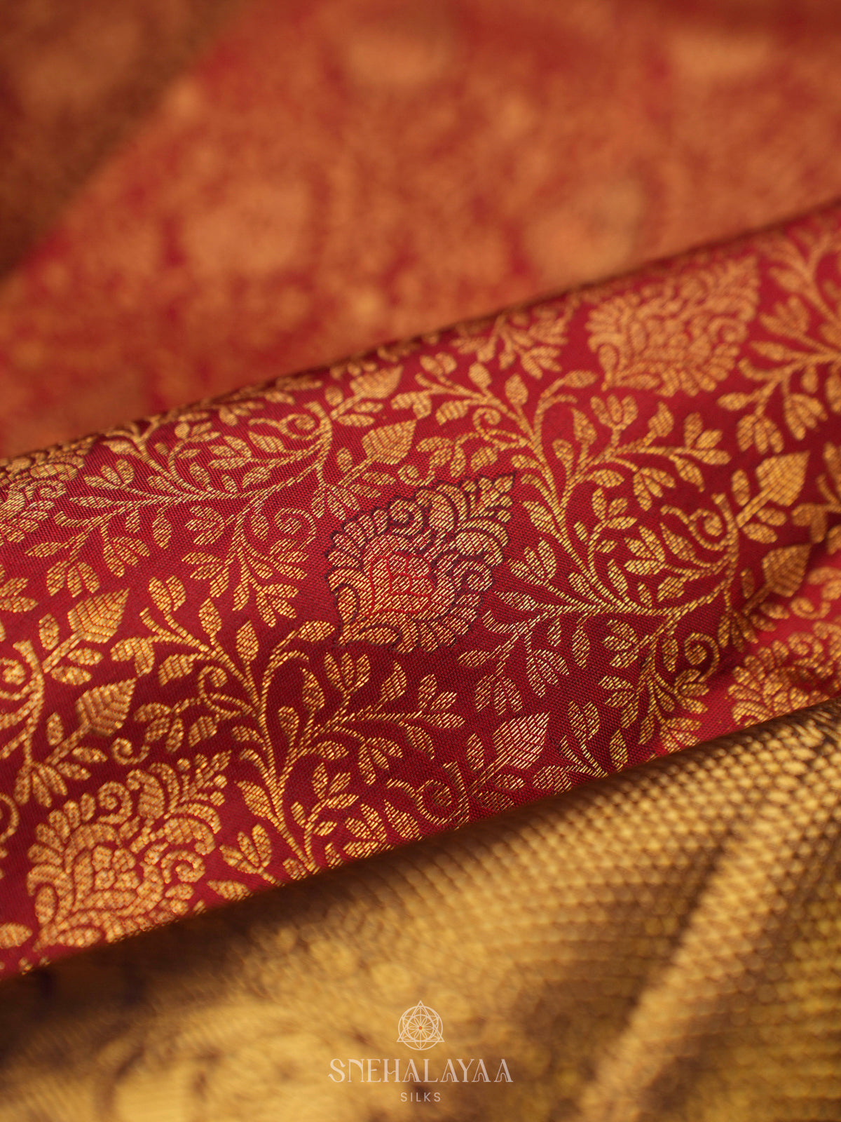 Rust Orange Kanjivaram Silk Saree