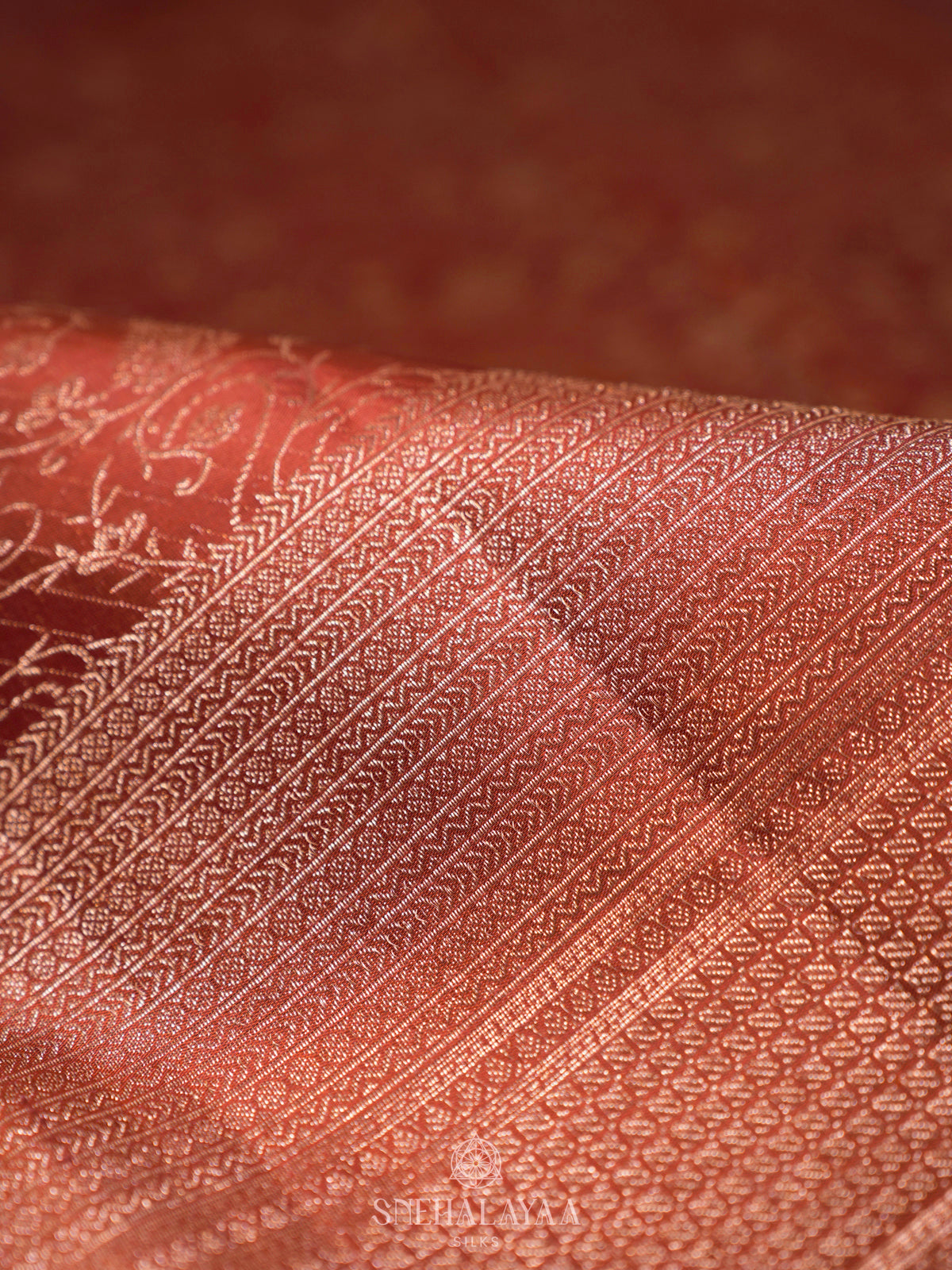 Metallic Brown Kanjivaram Silk Saree
