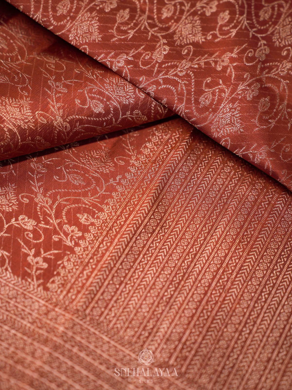 Metallic Brown Kanjivaram Silk Saree