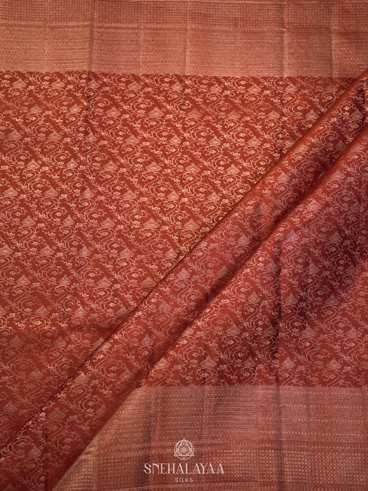 Metallic Brown Kanjivaram Silk Saree