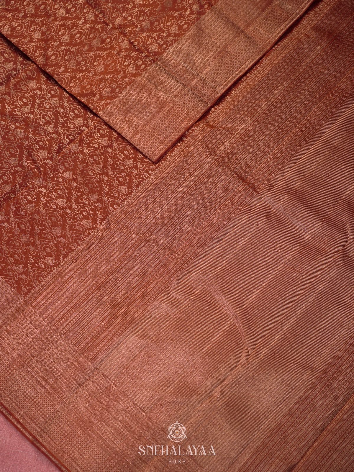 Metallic Brown Kanjivaram Silk Saree