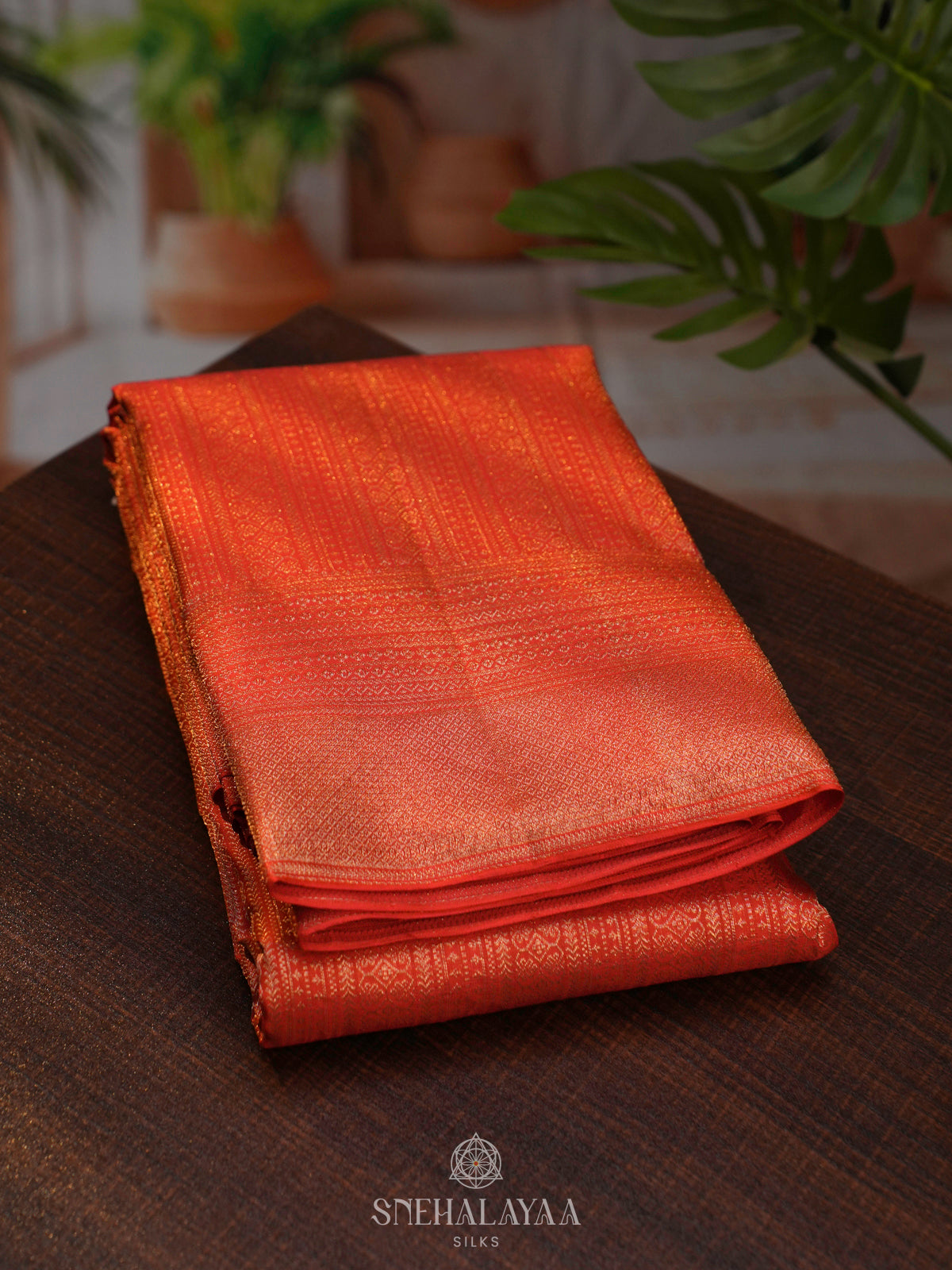 Orange Kanjivaram Silk Saree