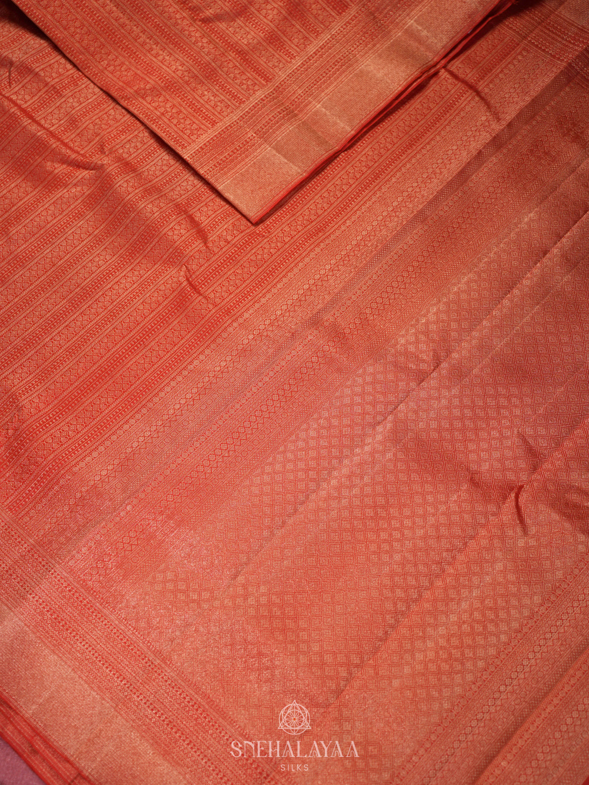 Orange Kanjivaram Silk Saree