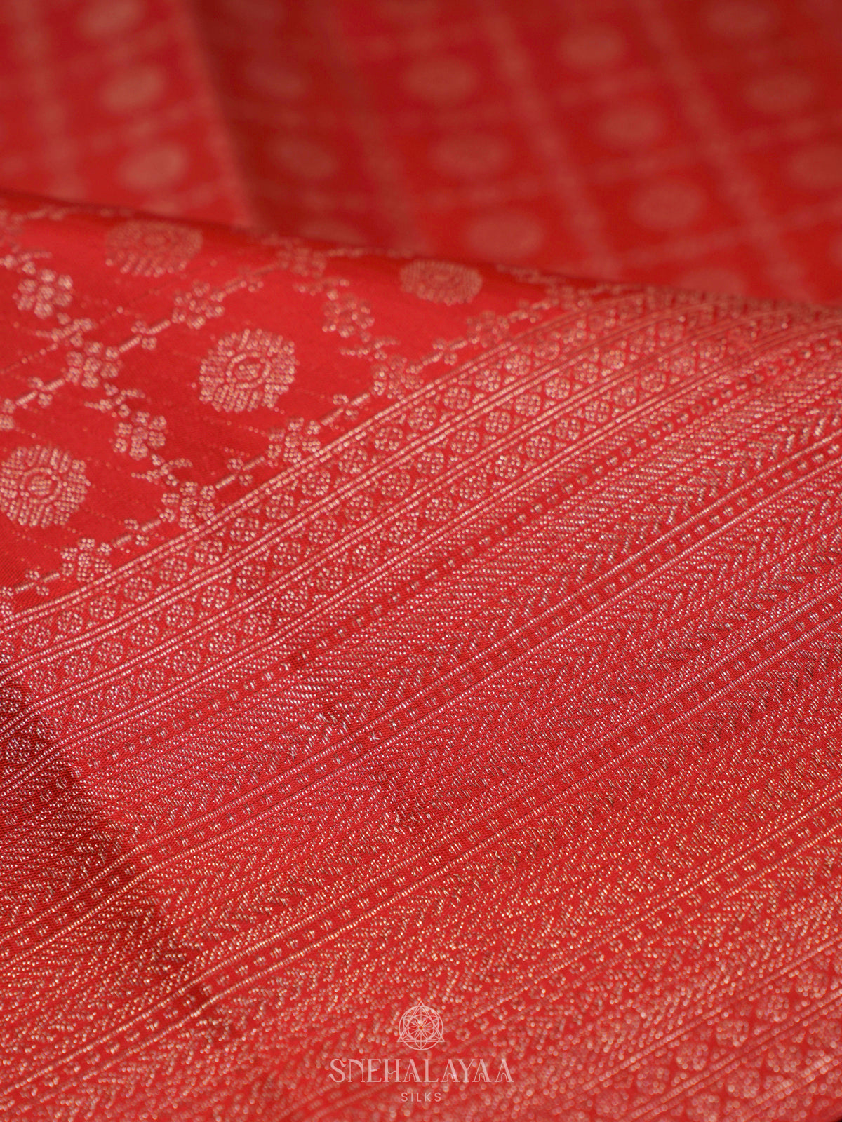 Rust Orange Kanjivaram Silk Saree