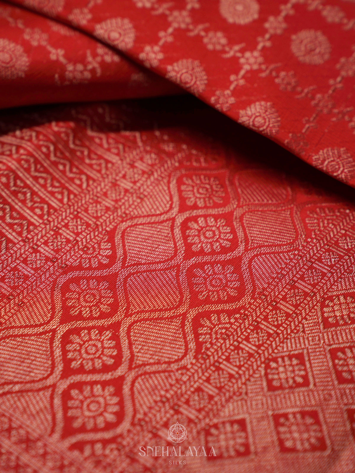 Rust Orange Kanjivaram Silk Saree