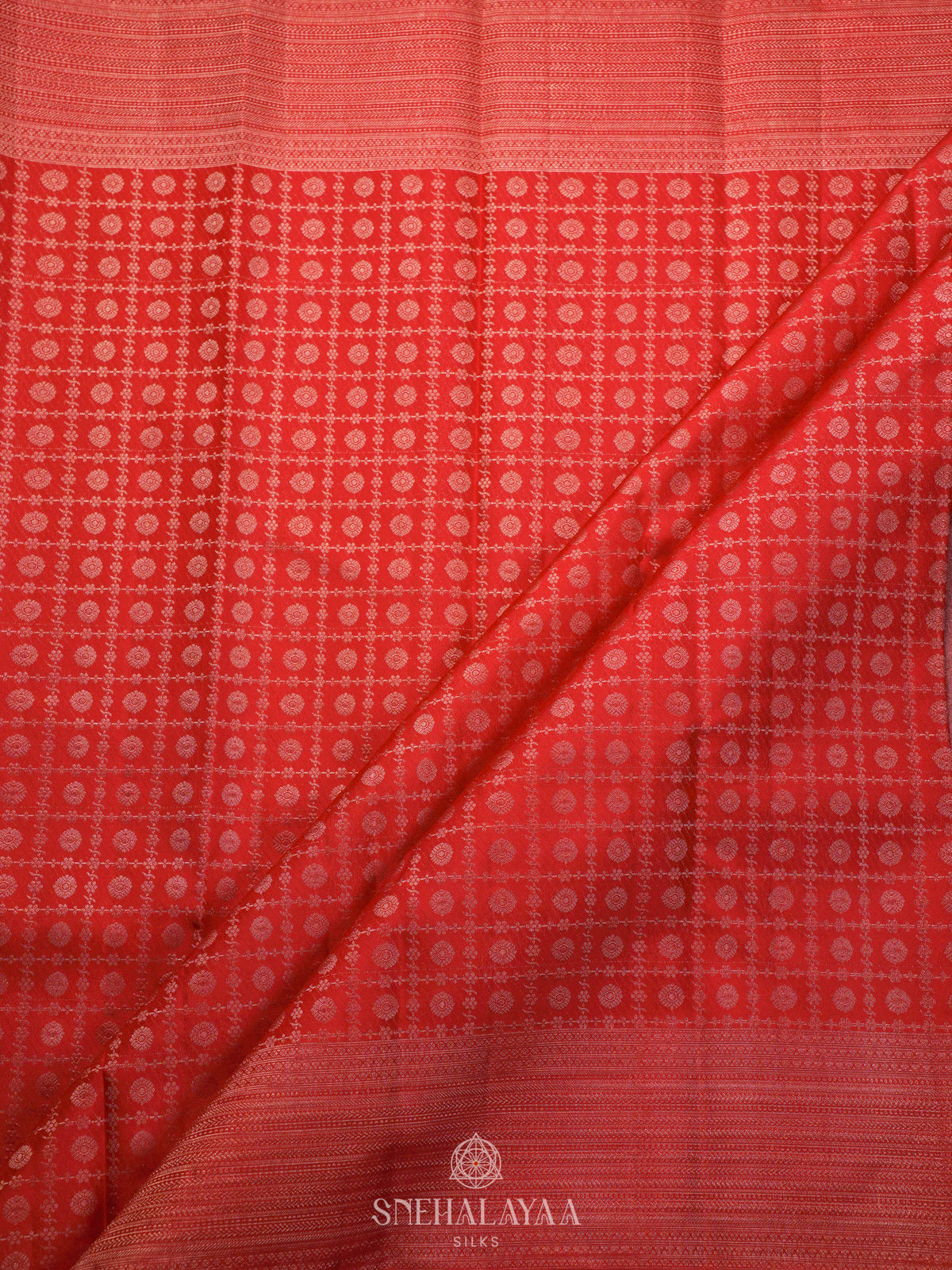 Rust Orange Kanjivaram Silk Saree