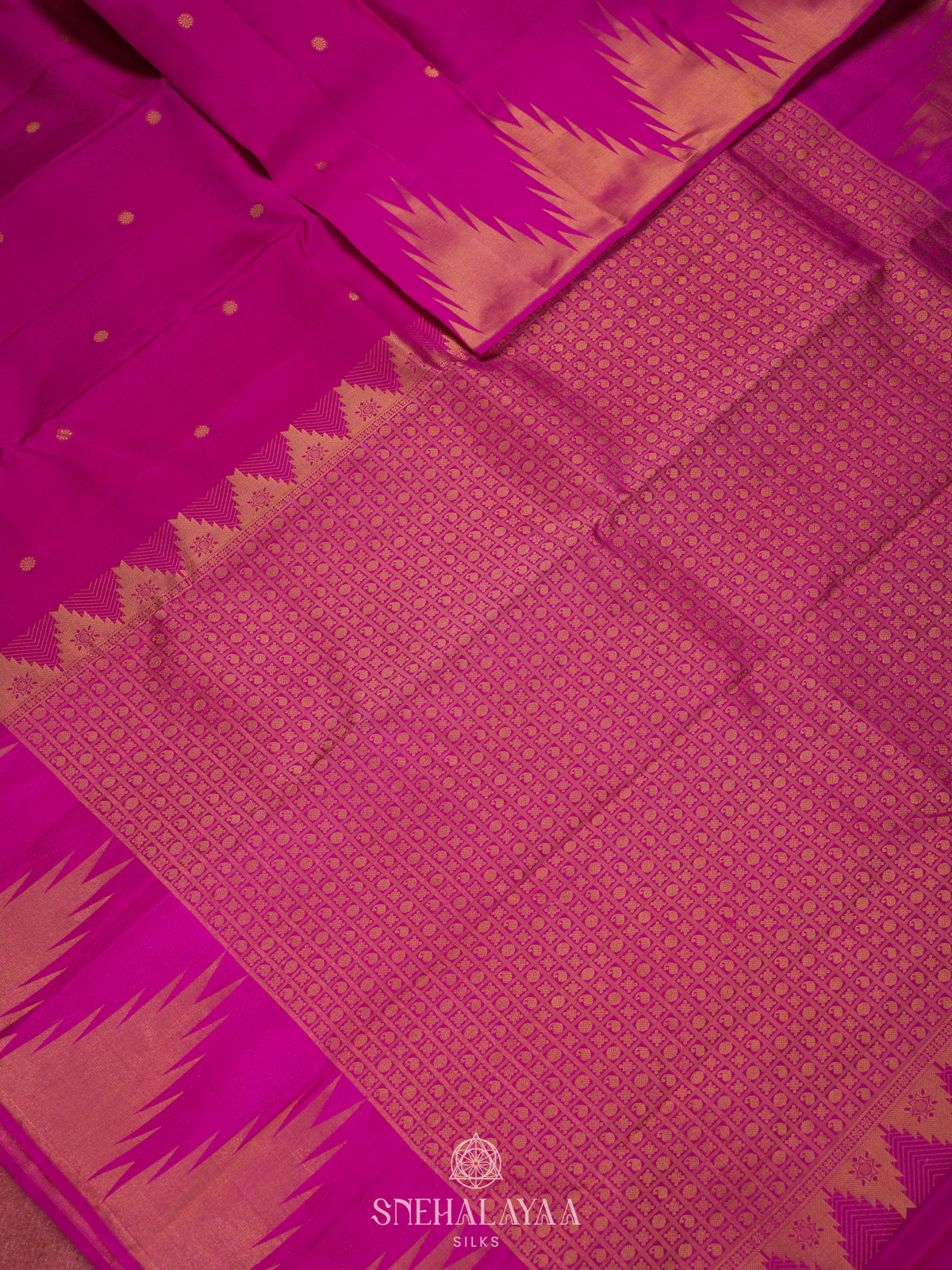 Magenta Pink Kanjivaram Silk Saree