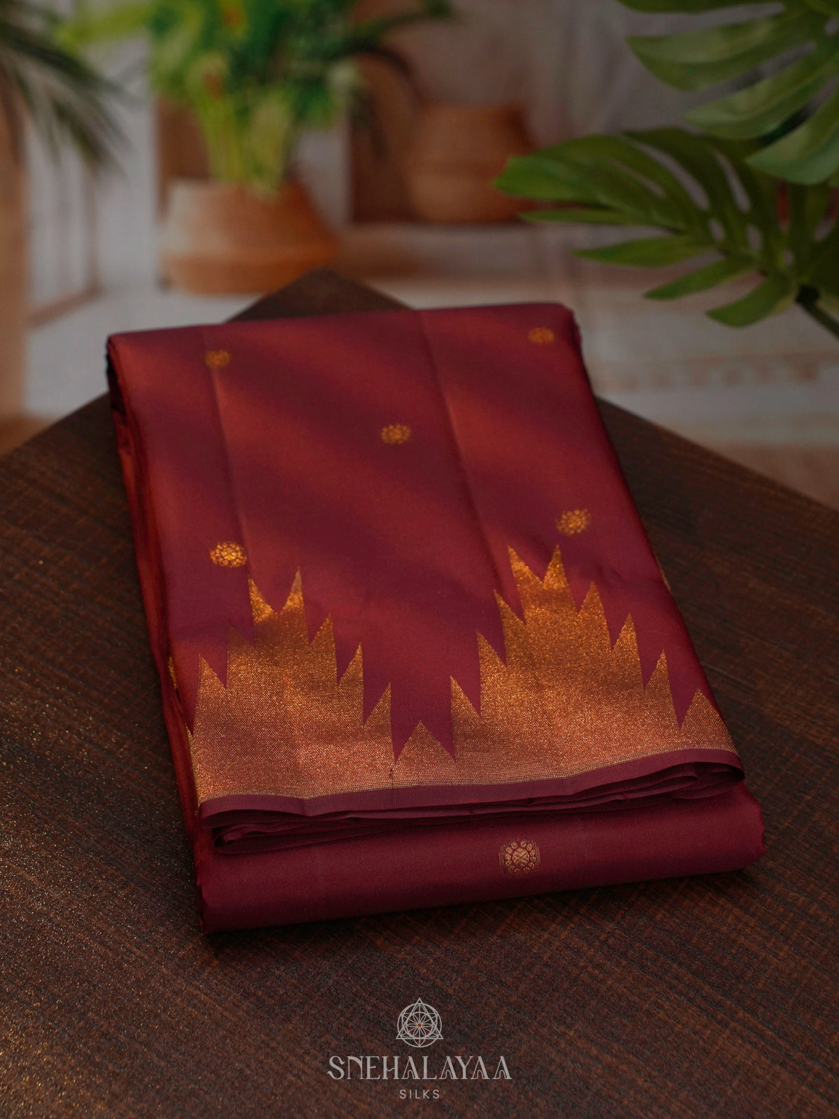 Maroon Kanjivaram Silk Saree