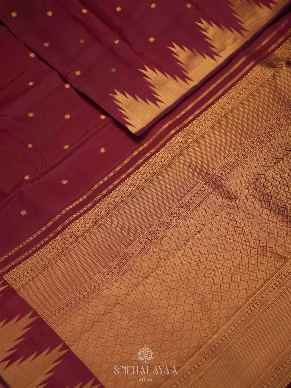 Maroon Kanjivaram Silk Saree