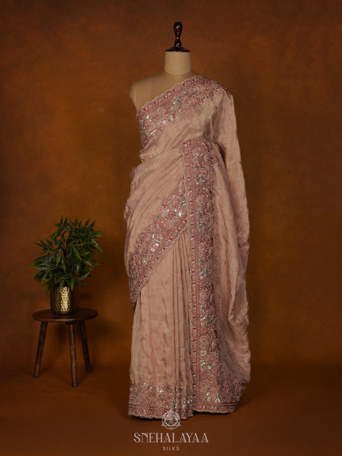 Pink Designer Saree