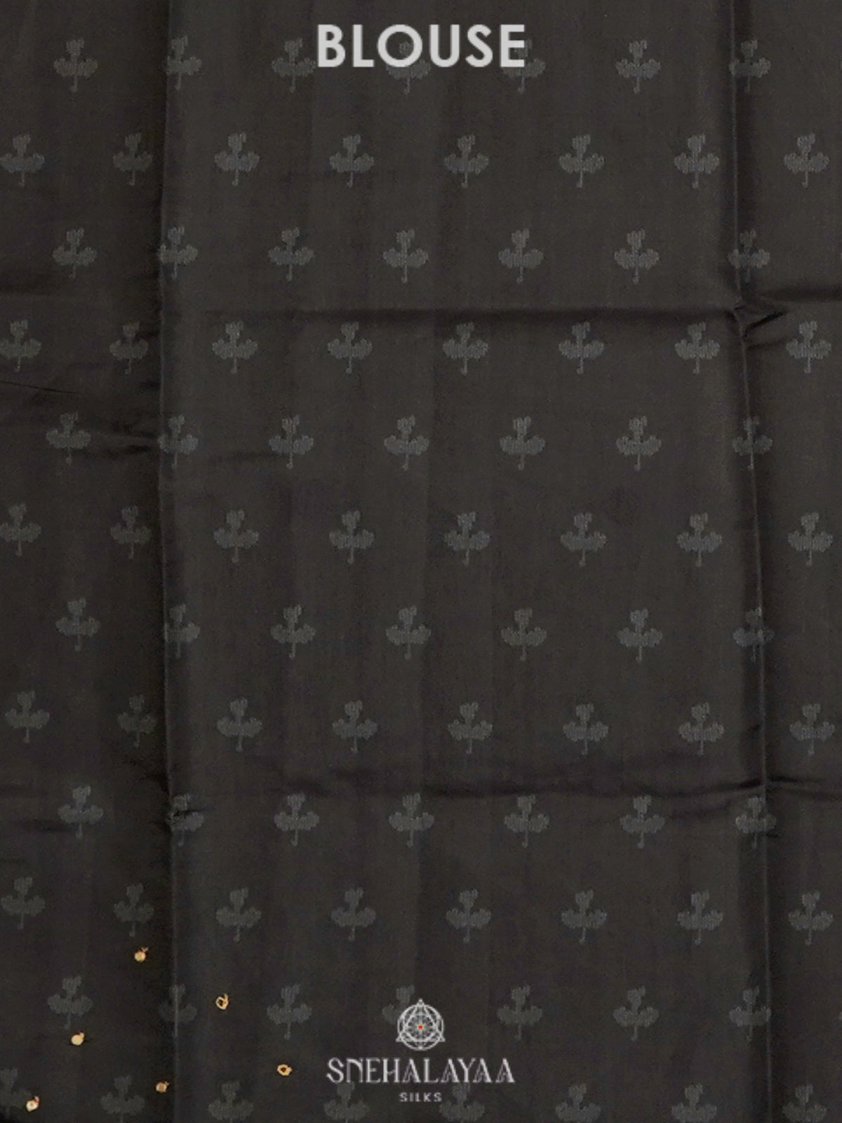Black Floral Tussar Saree